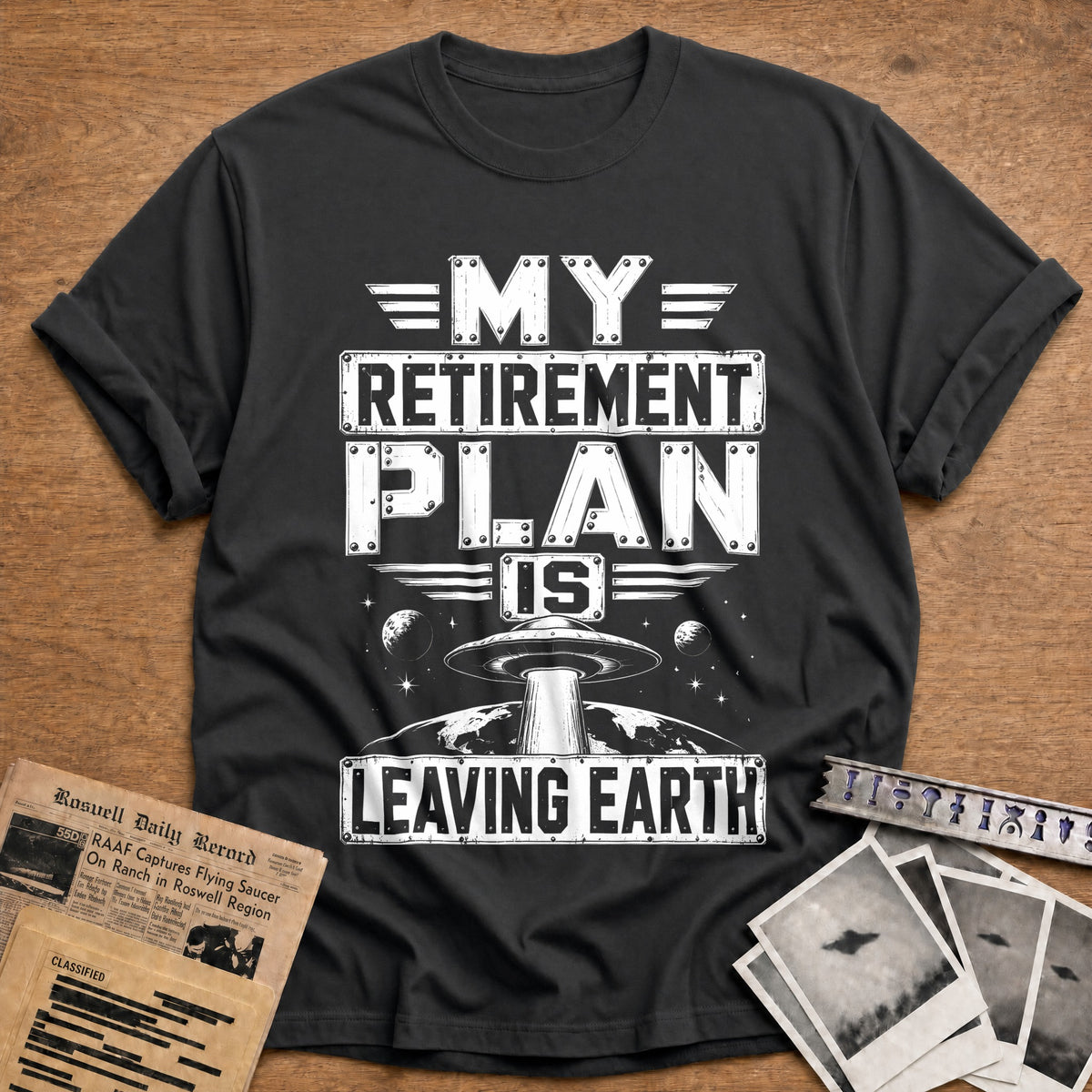 My Retirement Plan Is Leaving Earth 92 T-Shirt - Charcoal