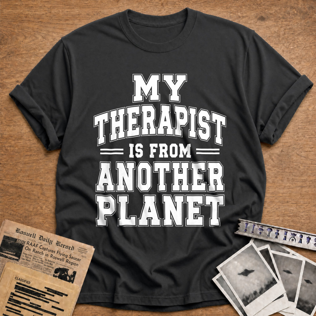 My Therapist Is From Another Planet 87 T-Shirt - Charcoal