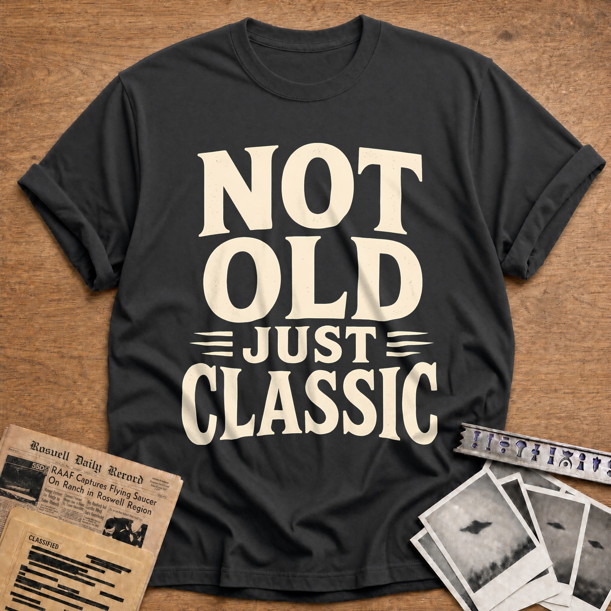Not Old Just Classic 10 T-Shirt - Charcoal