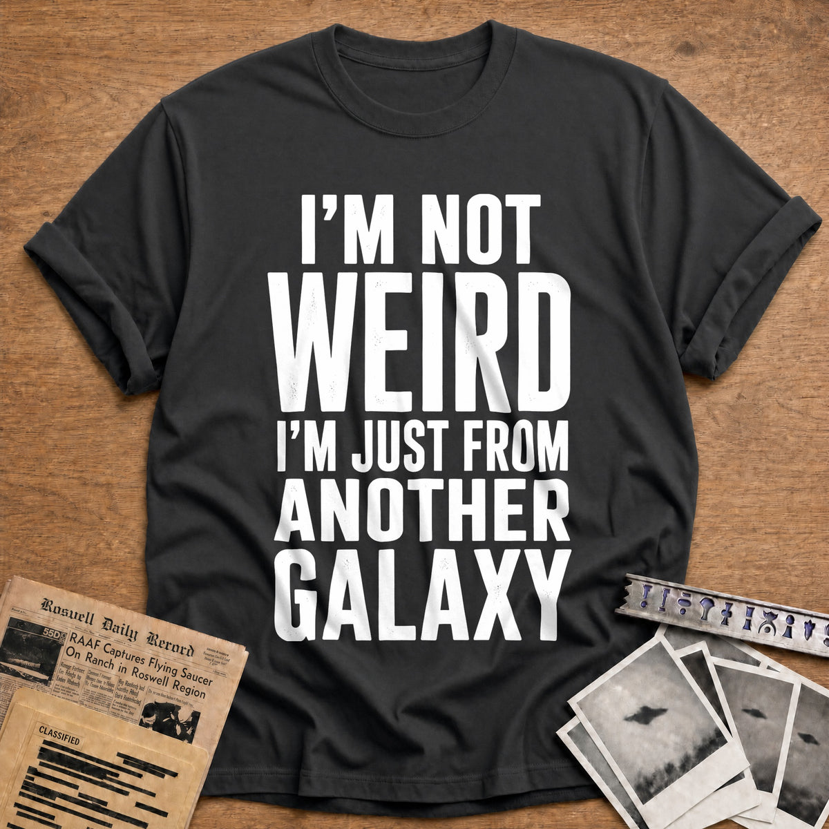 Not Weird Another Galaxy 73 T-Shirt - Charcoal