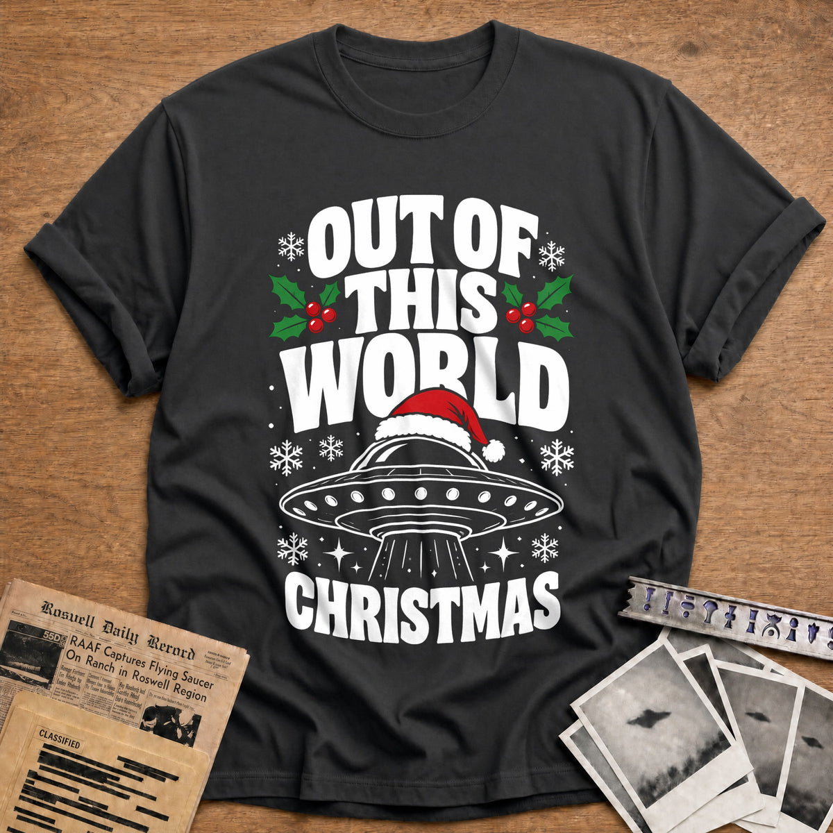 Out Of This World Christmas 59 T-Shirt - Charcoal