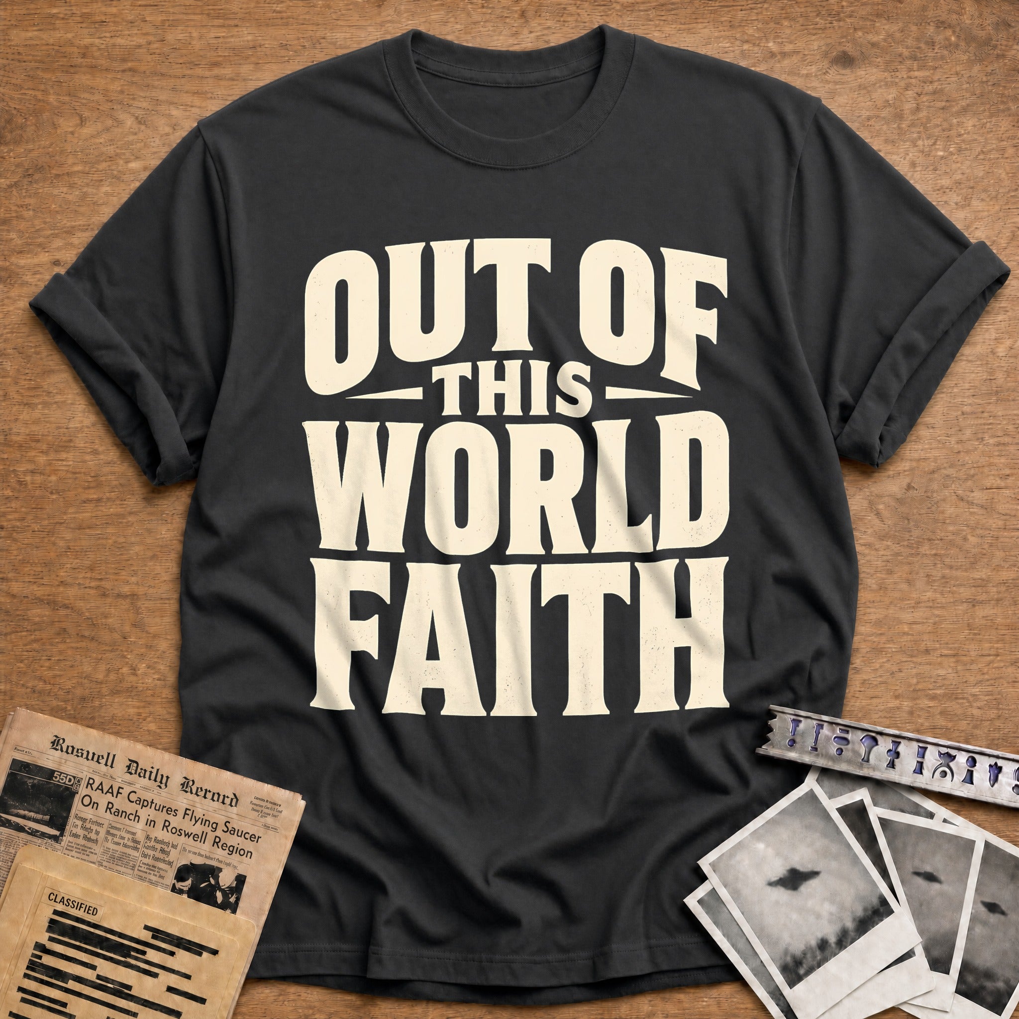 Out Of This World Faith 73 T-Shirt - Charcoal