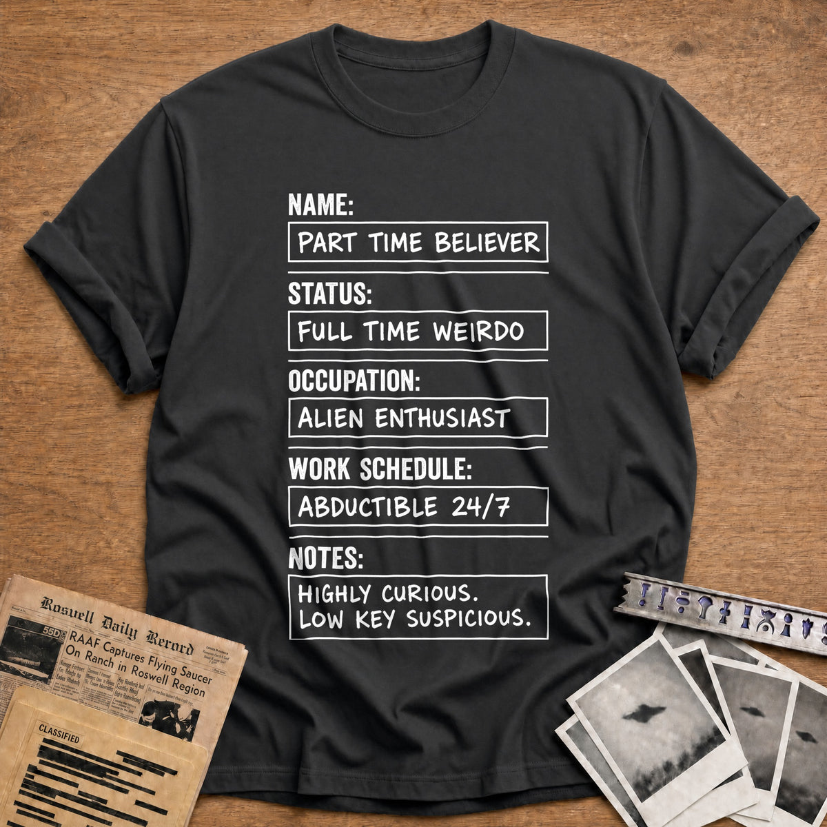 Part Time Believer Full Time Weirdo 12 T-Shirt - Charcoal