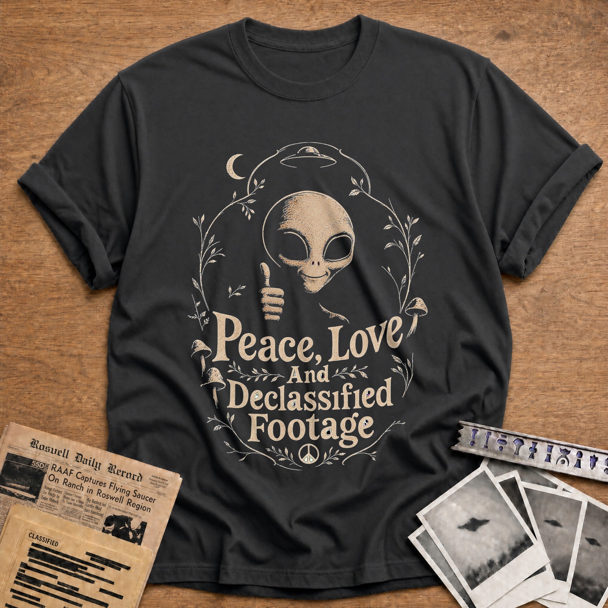 Peace Love And Declassified Footage - Charcoal