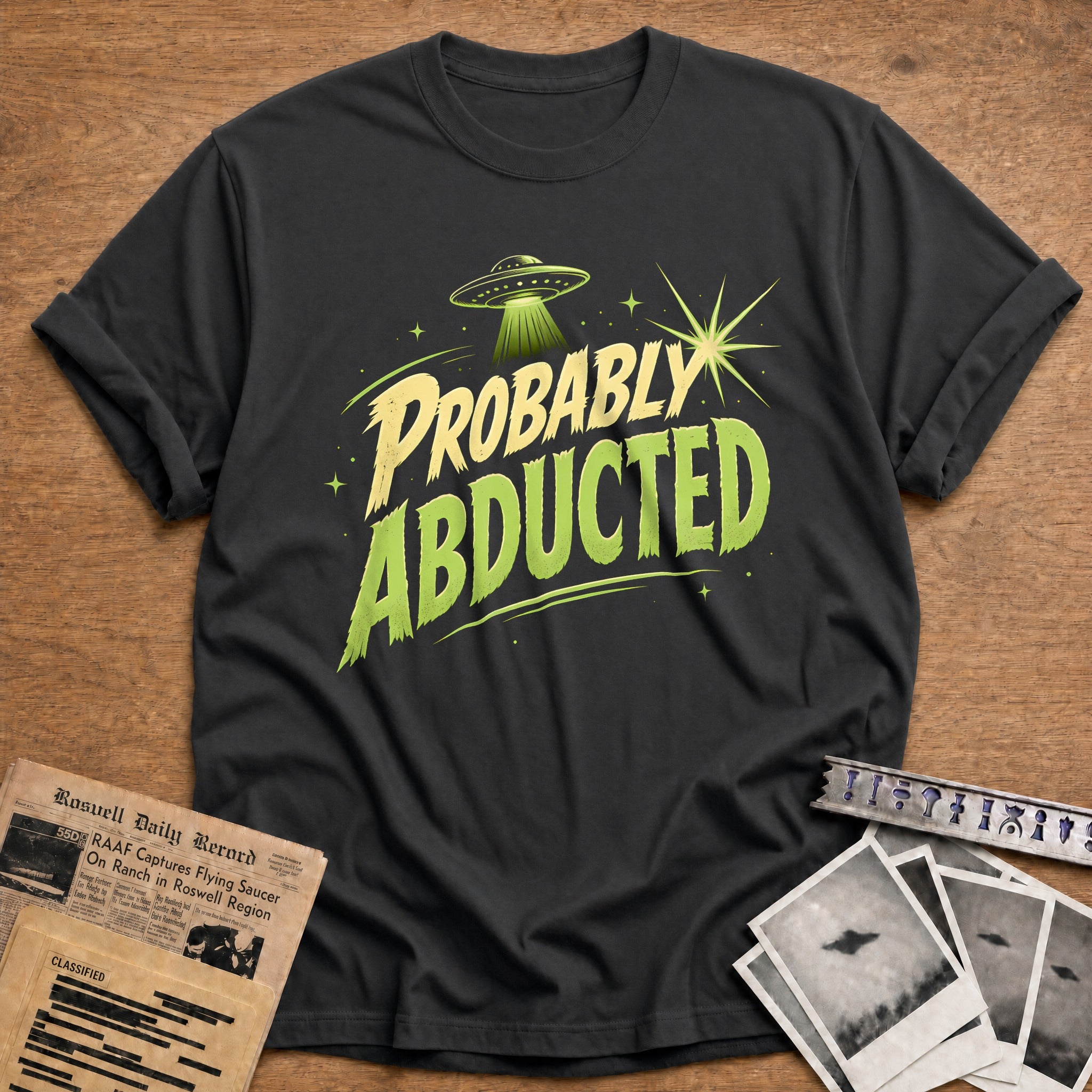 Probably Abducted 14 T-Shirt - Charcoal