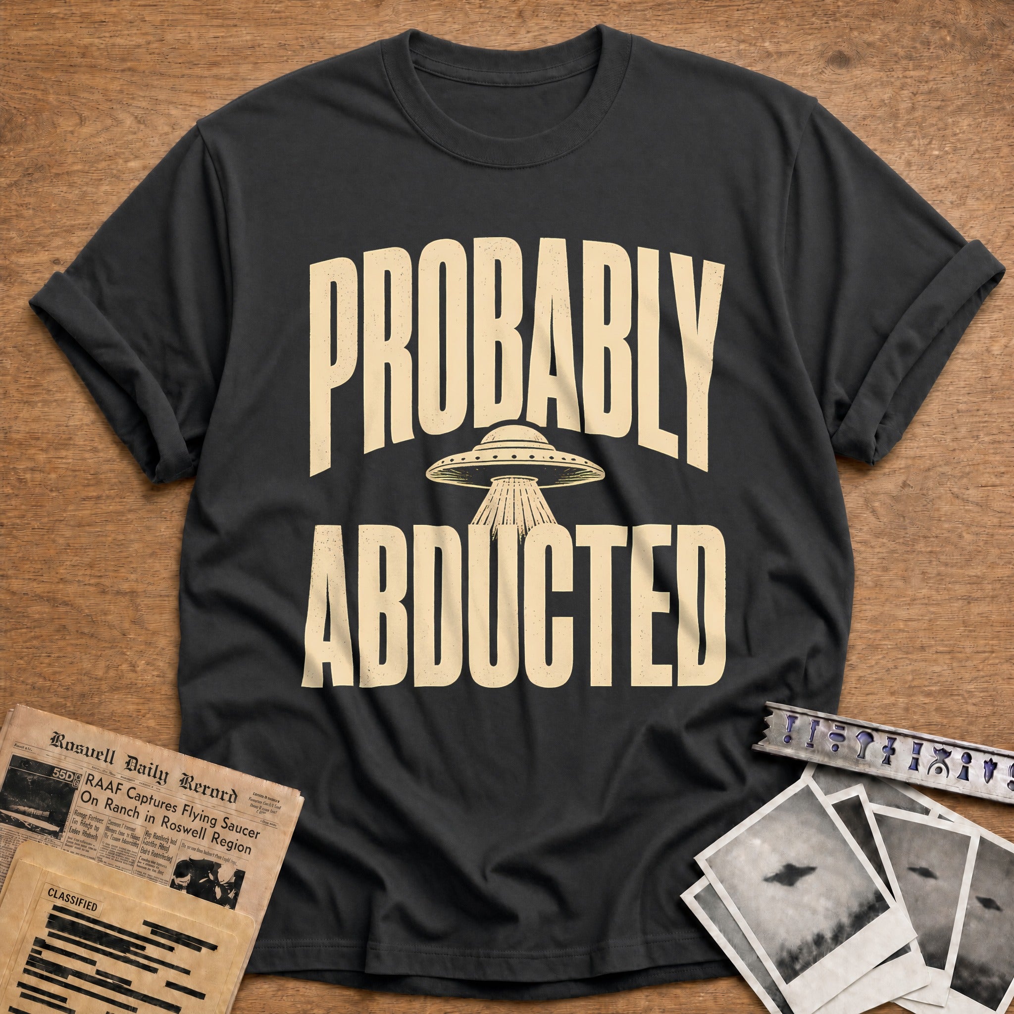 Probably Abducted 76 T-Shirt - Charcoal