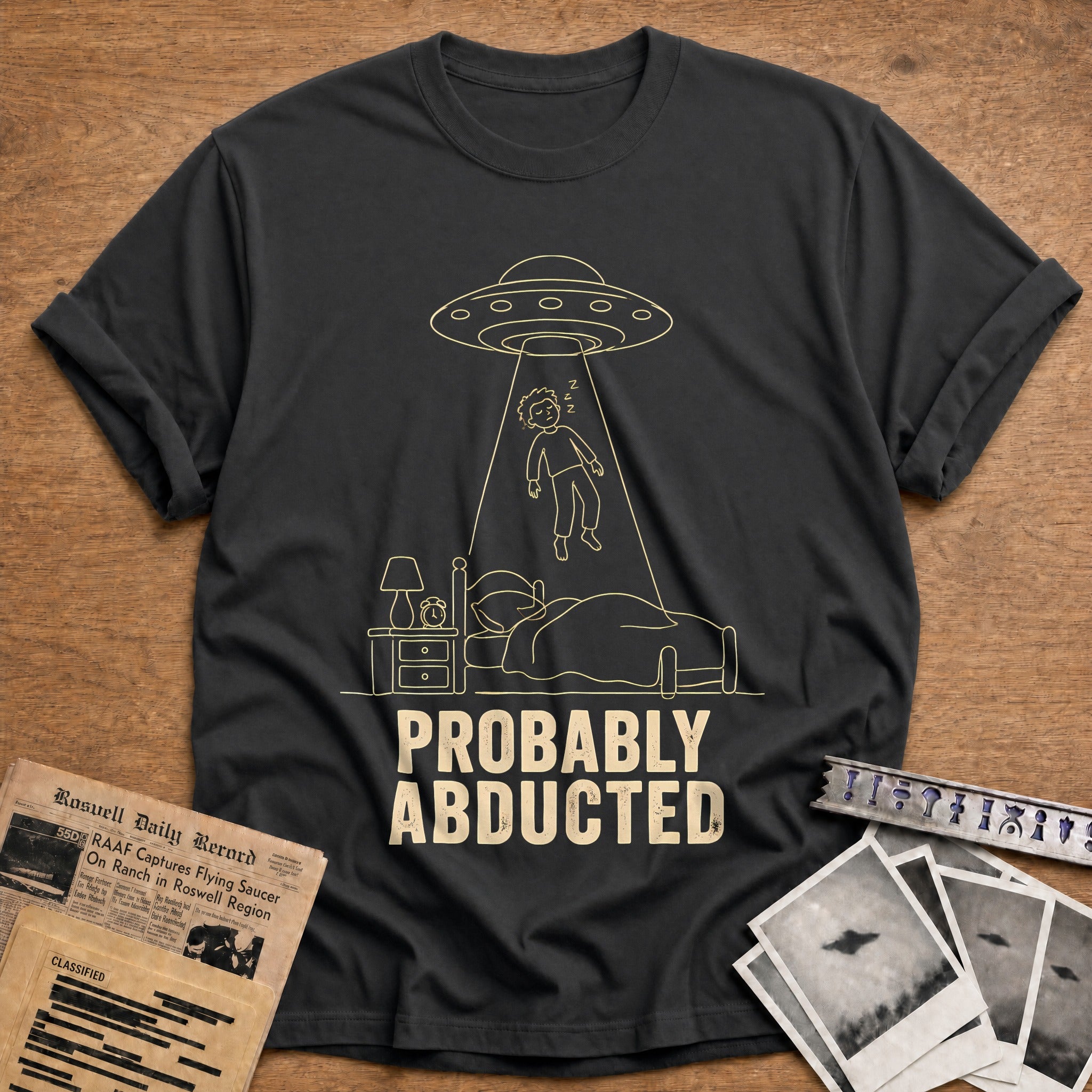 Probably Abducted 81 T-Shirt - Charcoal