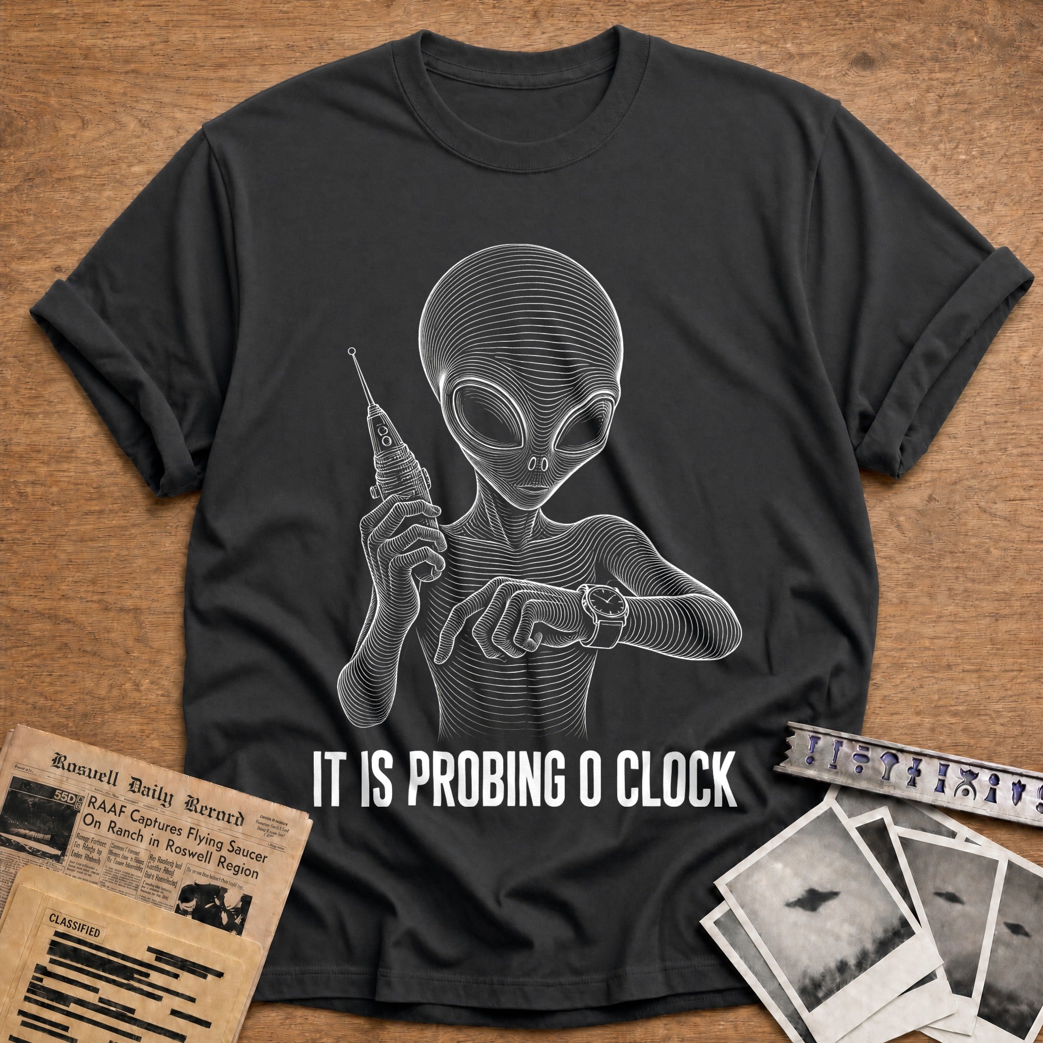 Probing O'Clock T-Shirt - Charcoal