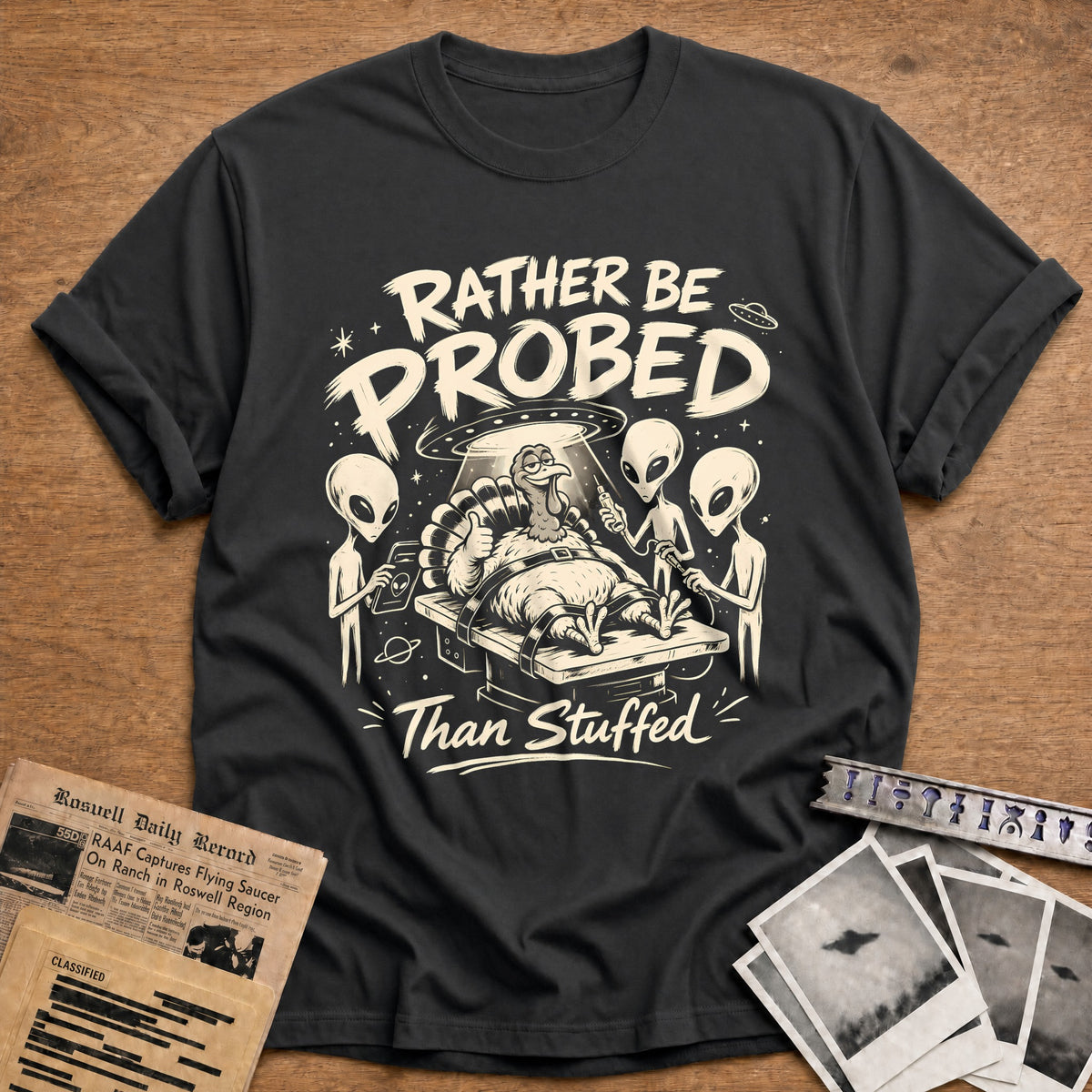 Rather Be Probed Than Stuffed 1 T-Shirt - Charcoal
