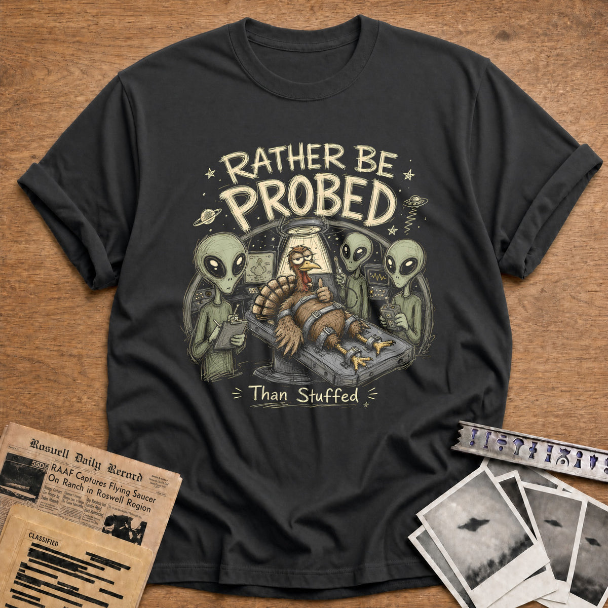 Rather Be Probed Than Stuffed 2 T-Shirt - Charcoal