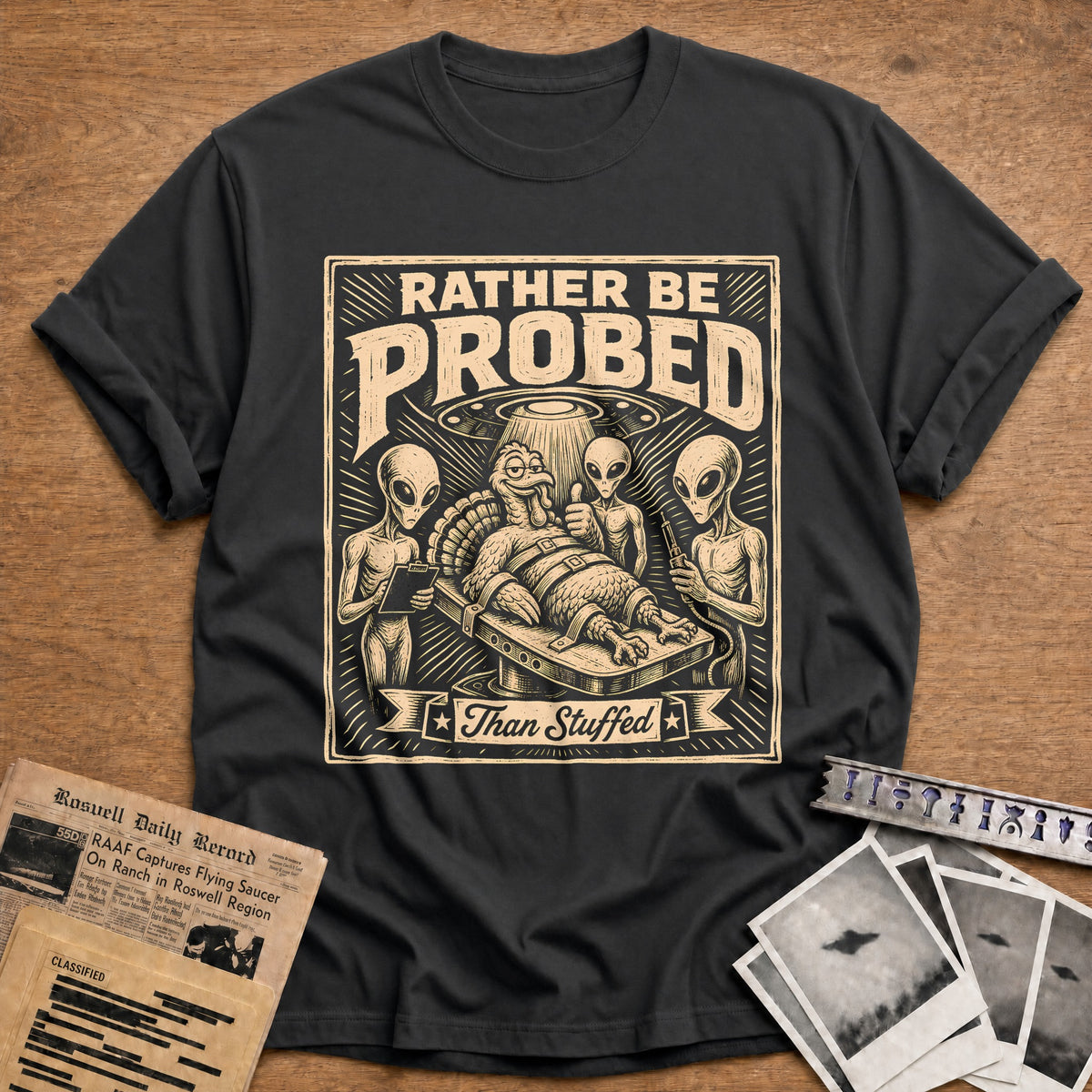 Rather Be Probed Than Stuffed 4 T-Shirt - Charcoal