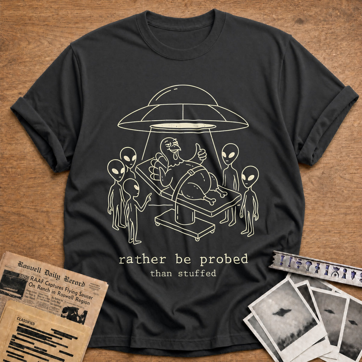 Rather Be Probed Than Stuffed 5 T-Shirt - Charcoal