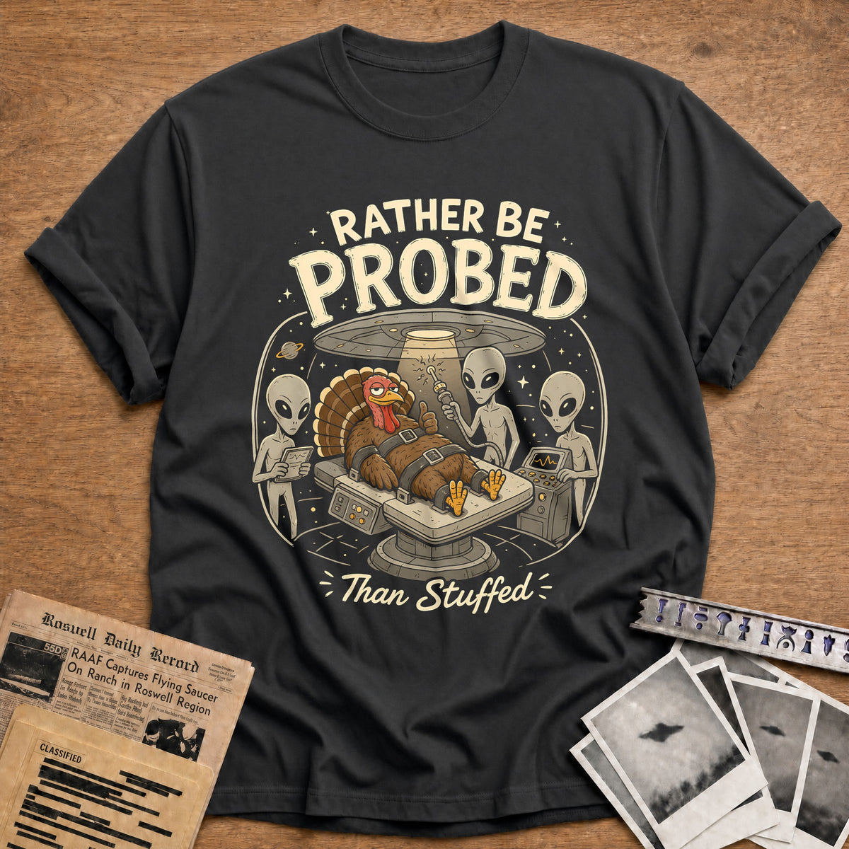 Rather Be Probed Than Stuffed 6 T-Shirt - Charcoal