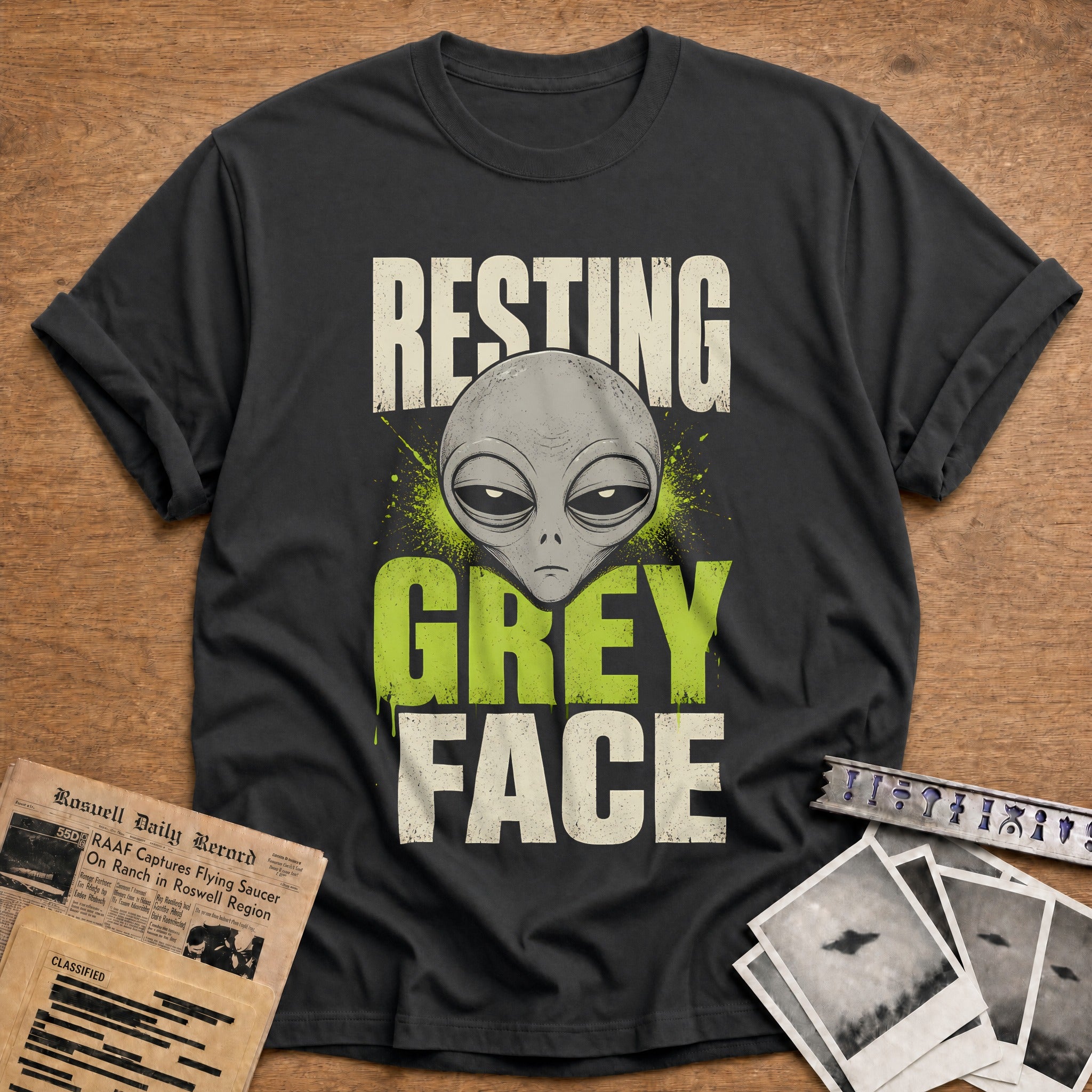 Resting Grey Face 22 T-Shirt - Charcoal