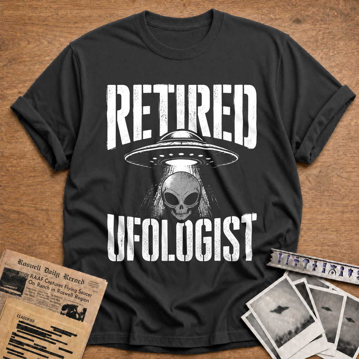 Retired Ufologist 82 T-Shirt - Charcoal