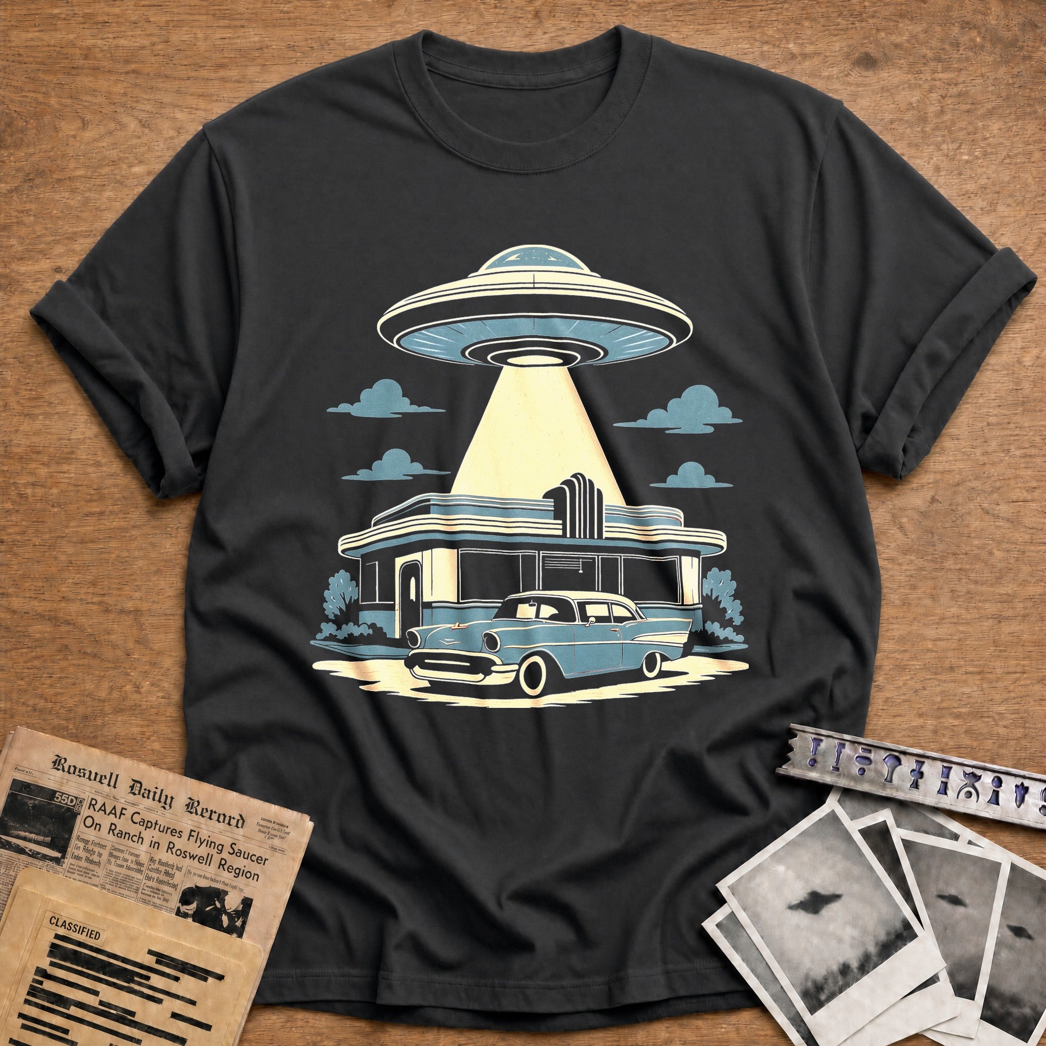 Retro Abduction - Charcoal