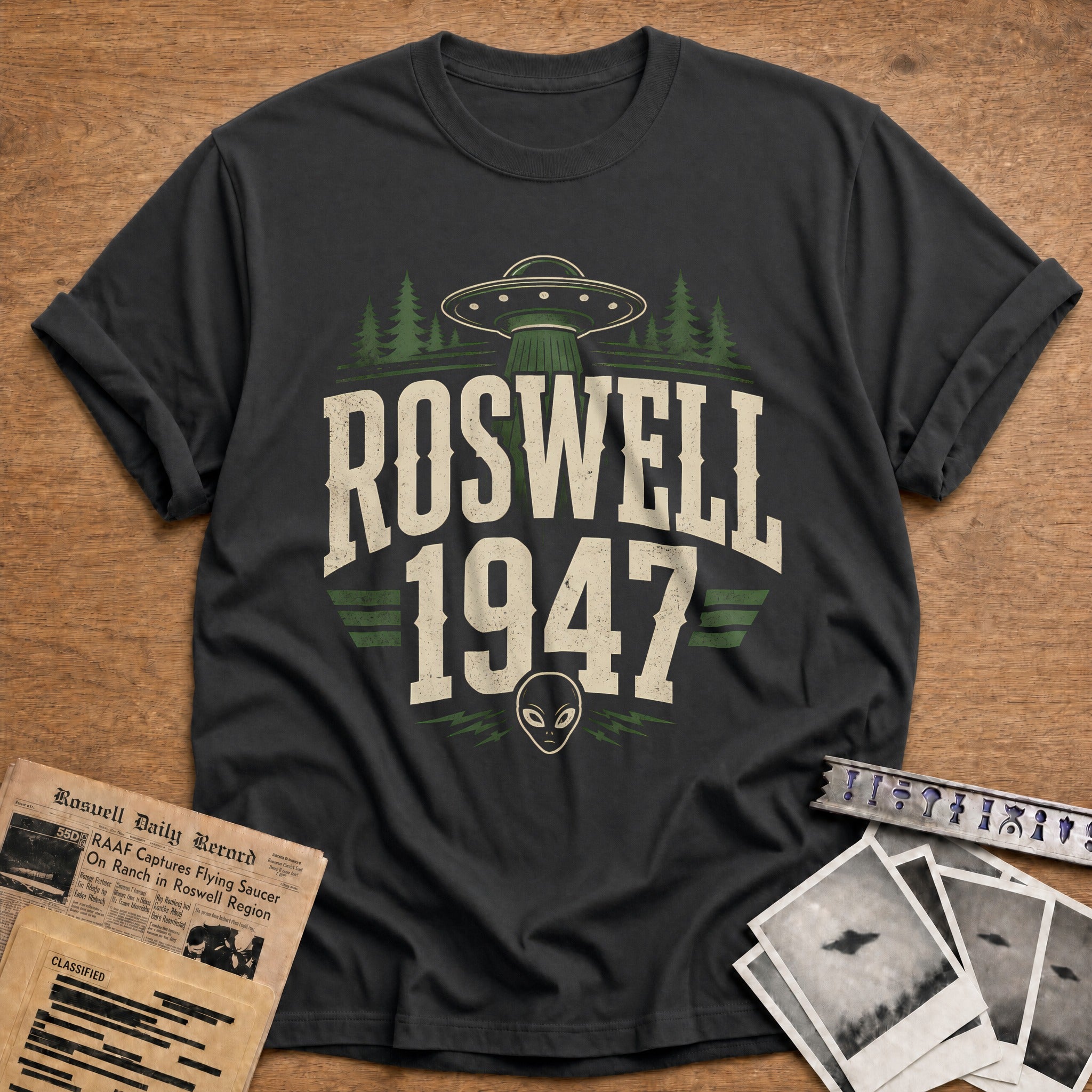 Roswell 1947 86 T-Shirt - Charcoal