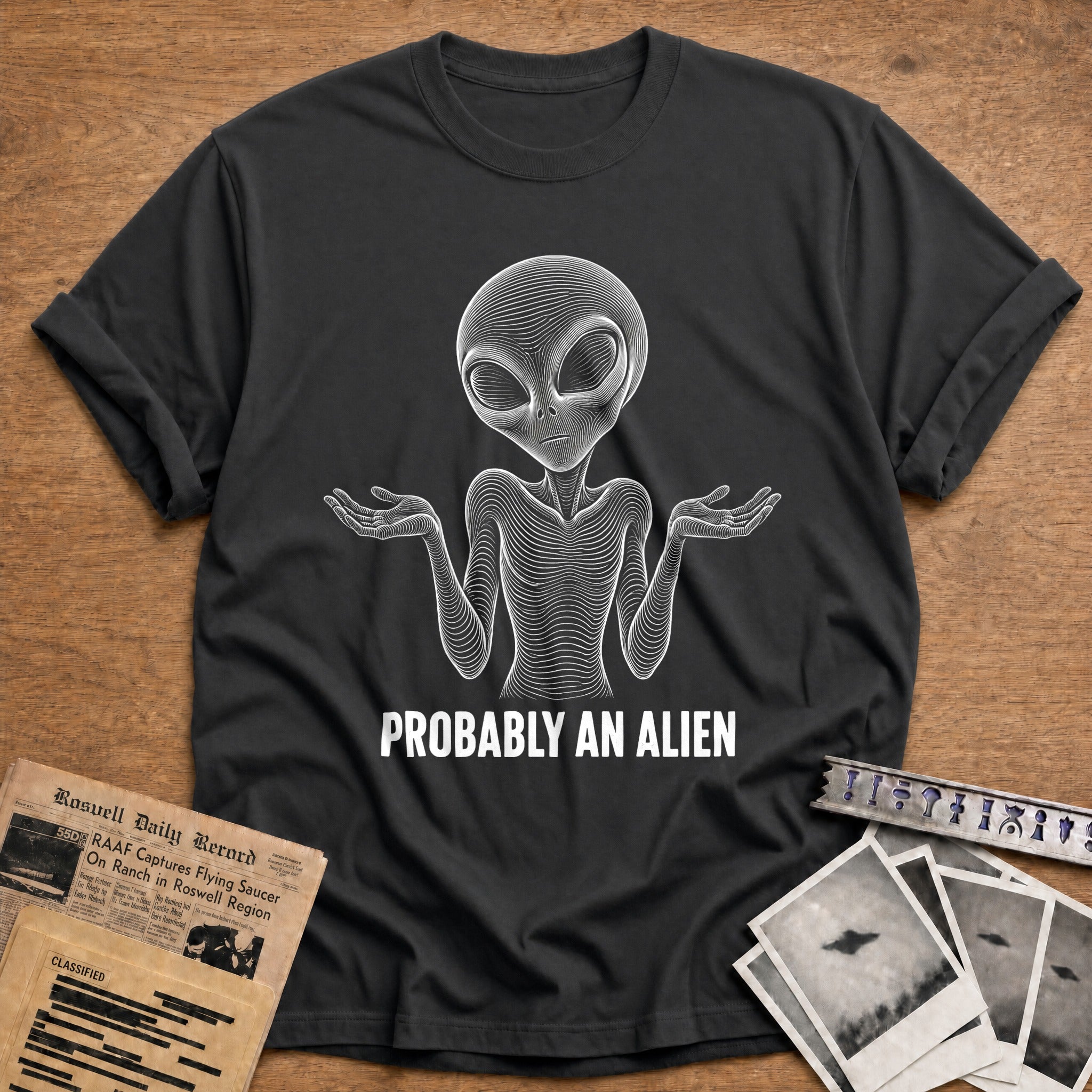 Shrug Gesture T-Shirt - Charcoal