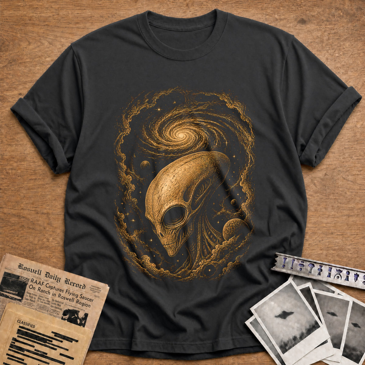 Skull Galaxy 12 T-Shirt - Charcoal