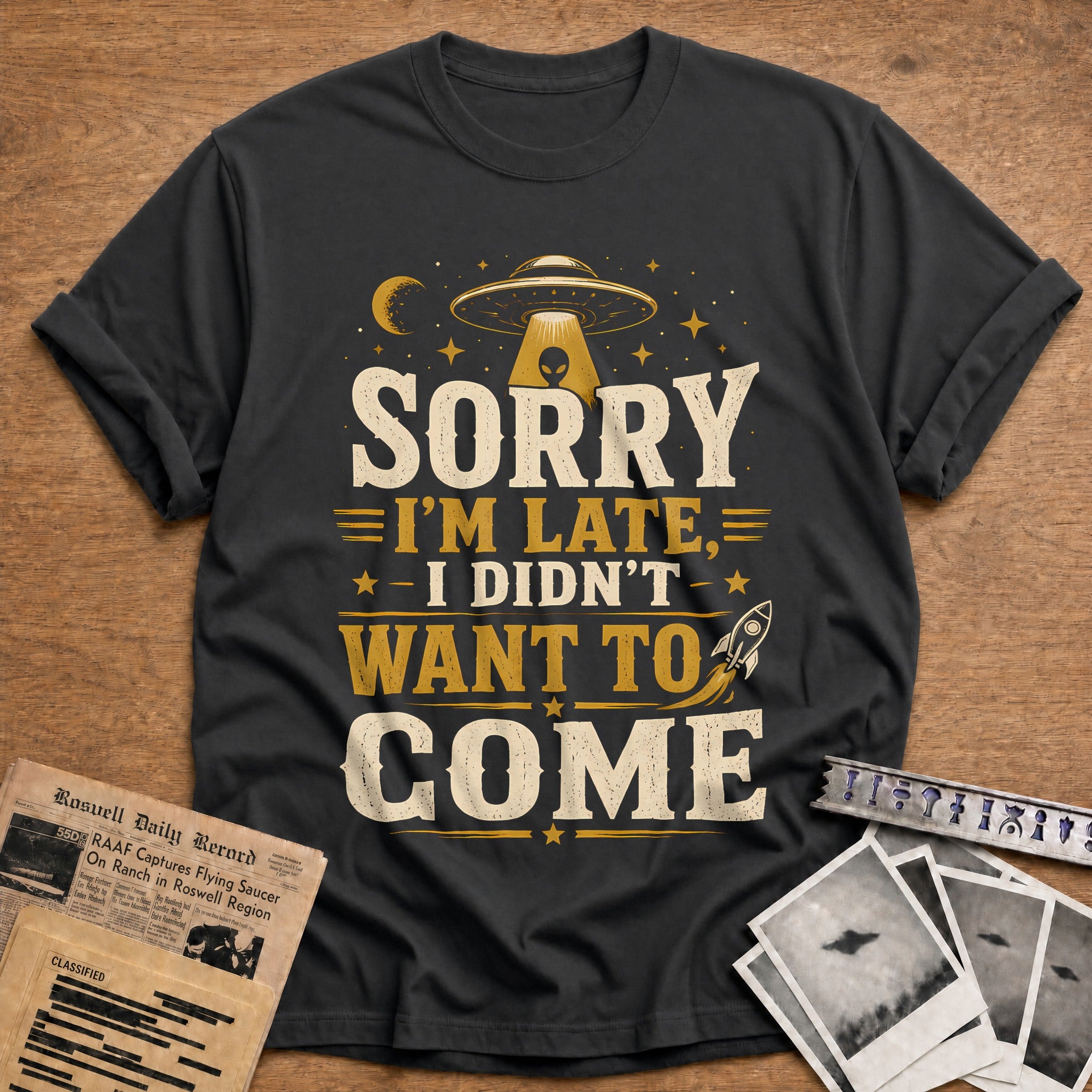 Sorry I M Late I Didn T Want To Come 59 T-Shirt - Charcoal