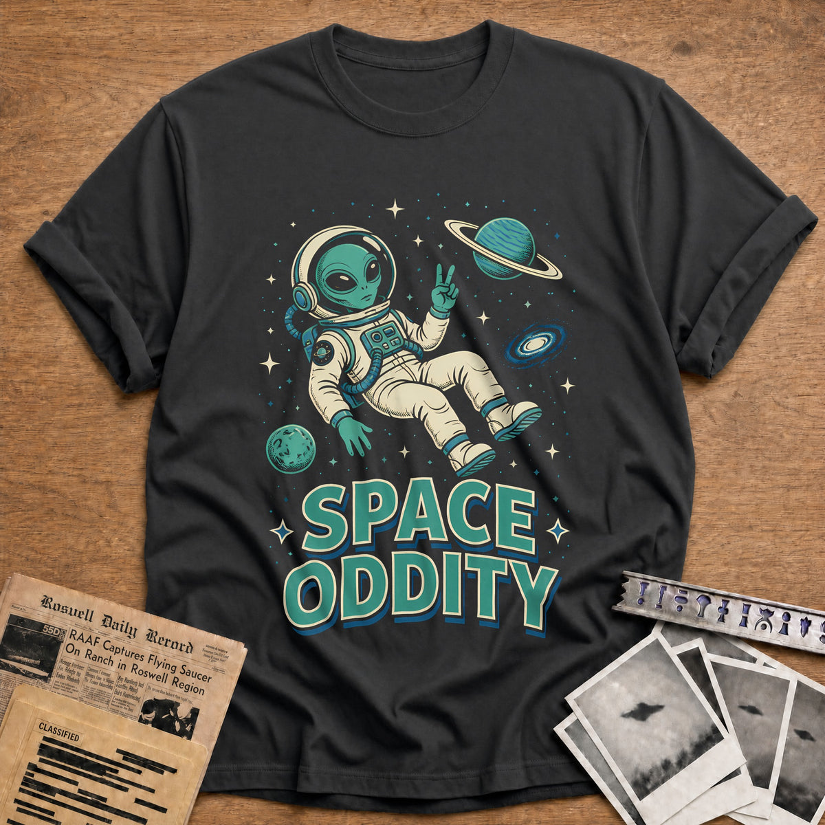 Space Oddity 15 T-Shirt - Charcoal