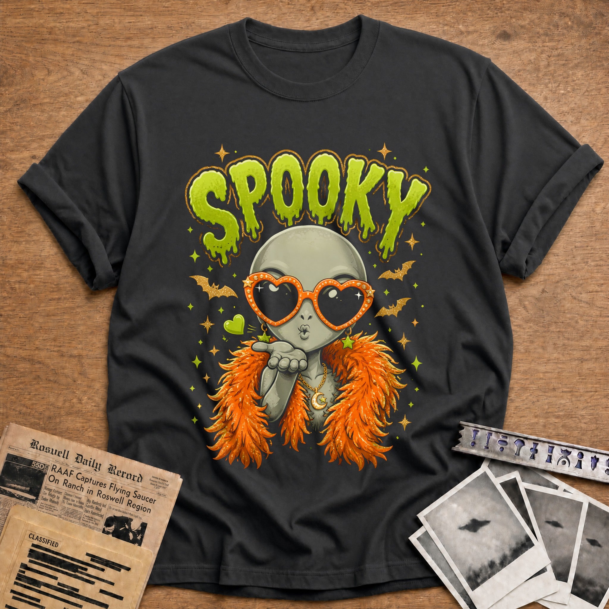 Spooky Glam Alien 52 - Charcoal