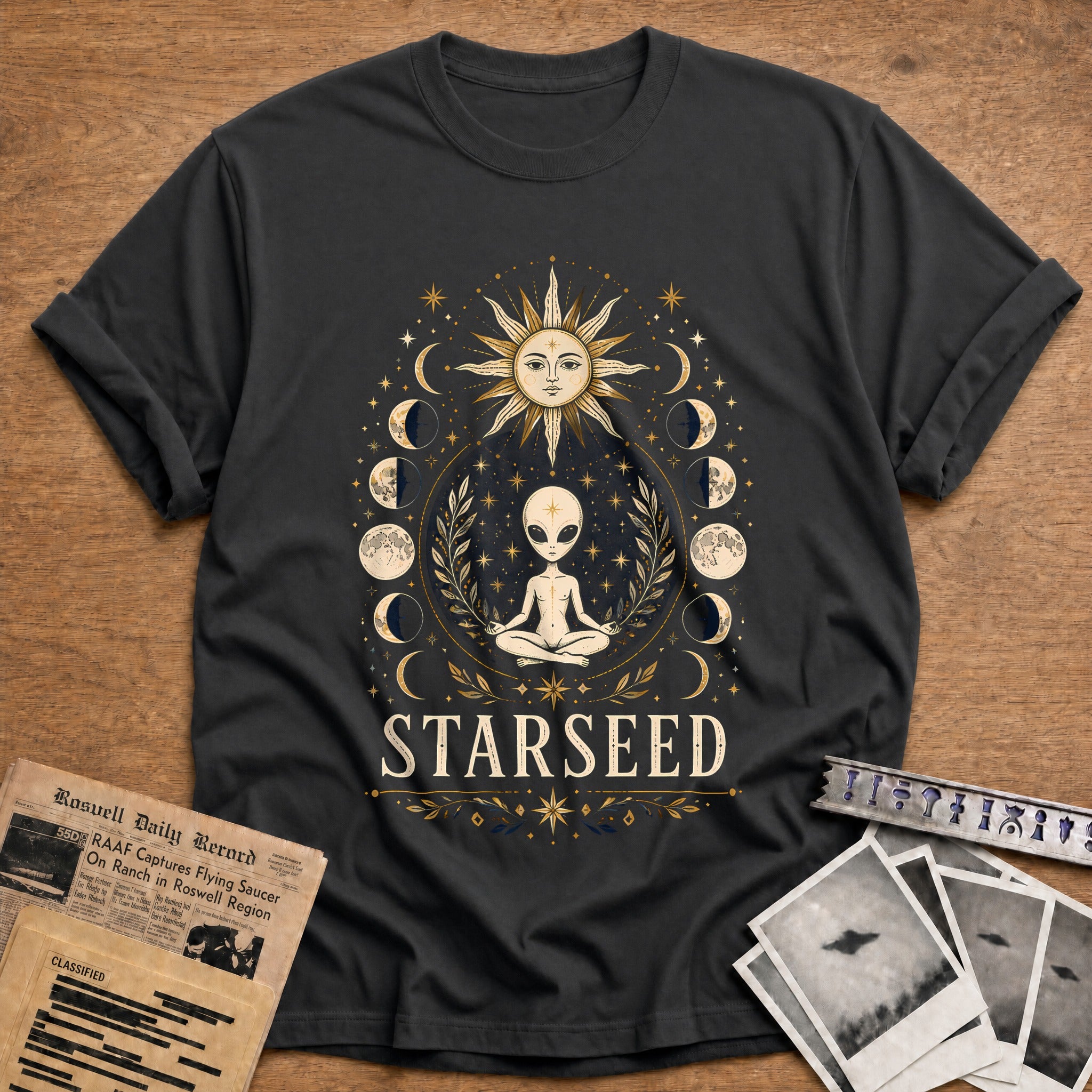 Starseed Folk 38 T-Shirt - Charcoal