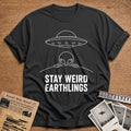 Stay Weird Earthlings 76 T-Shirt - Charcoal
