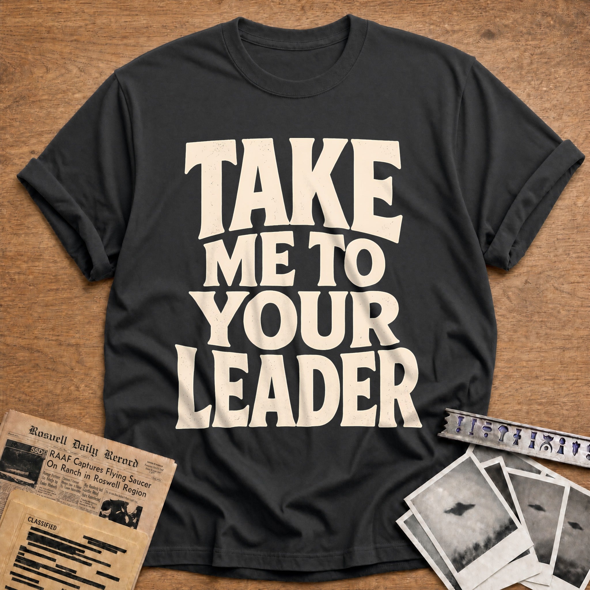 Take Me To Your Leader 12 T-Shirt - Charcoal