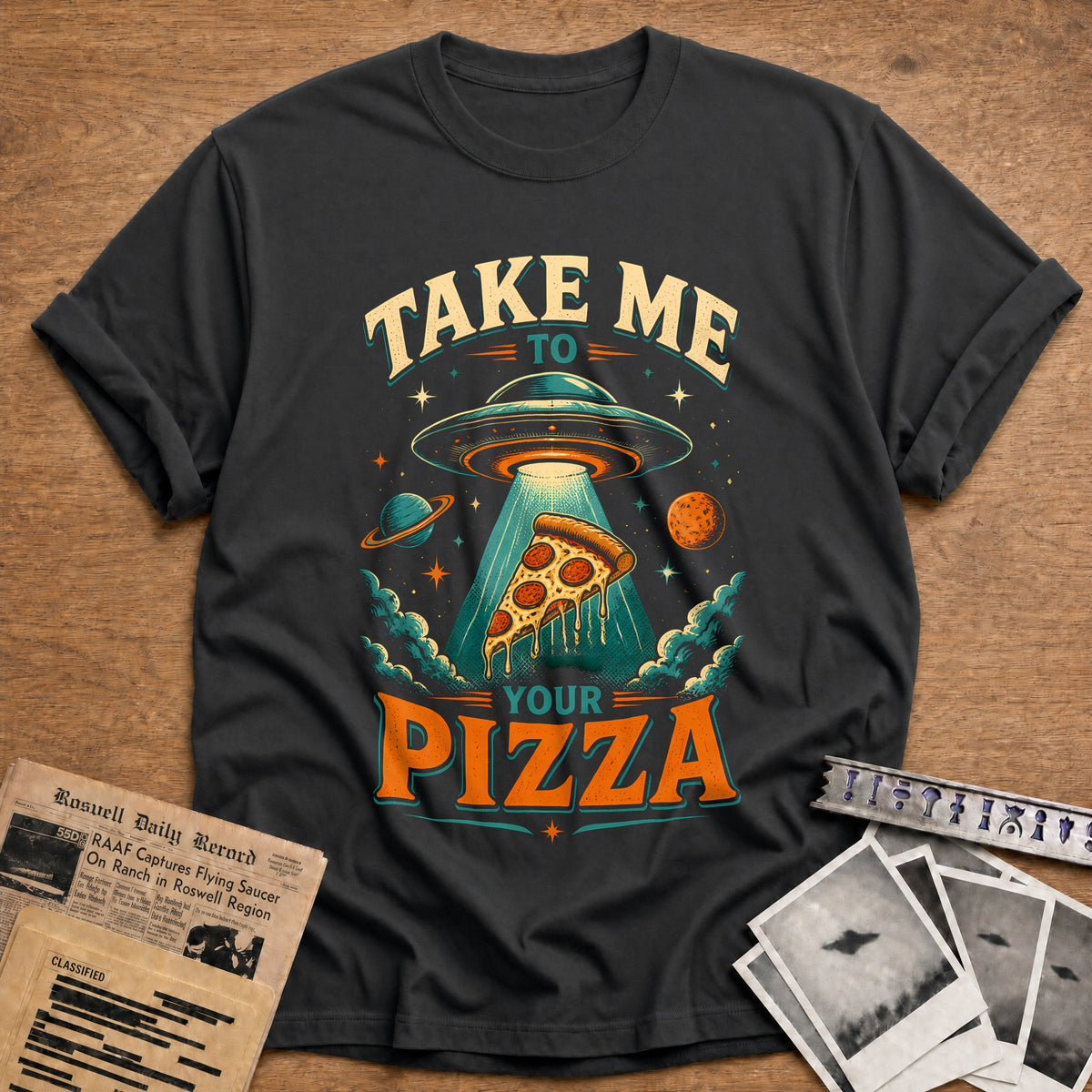 Take Me To Your Pizza 27 T-Shirt - Charcoal
