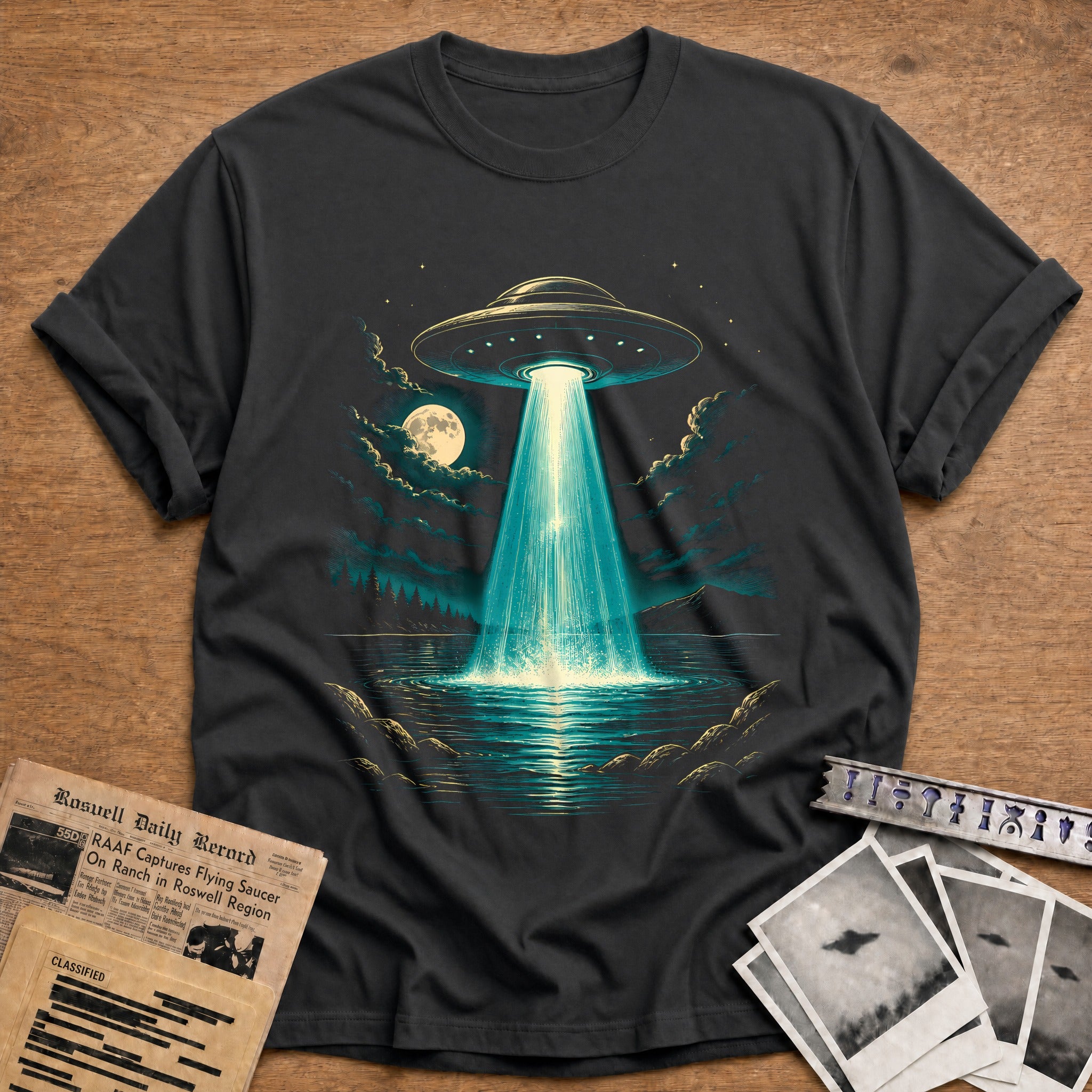 UFO Beam Water 50 T-Shirt - Charcoal