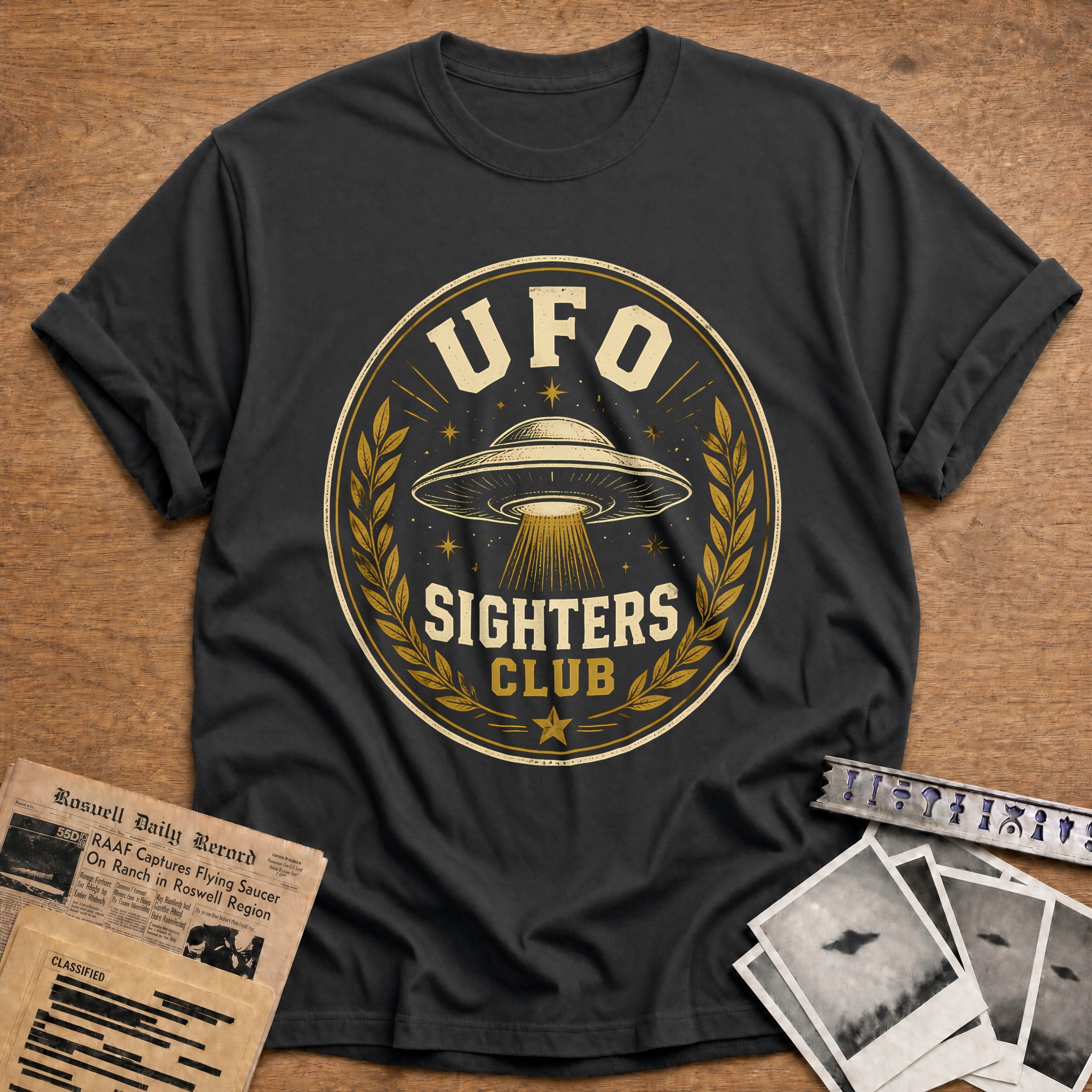 UFO Sighters Club T-Shirt - Charcoal