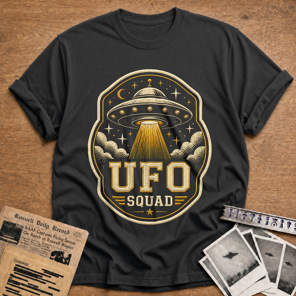 UFO Squad Patch 36 T-Shirt - Charcoal