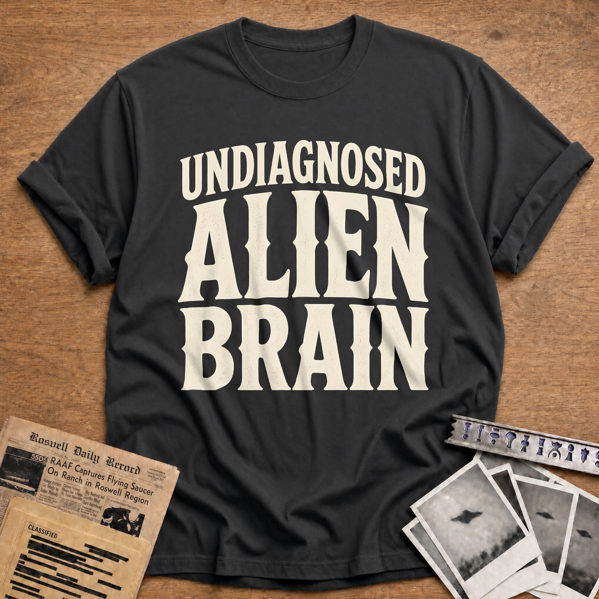 Undiagnosed Alien Brain 49 T-Shirt - Charcoal