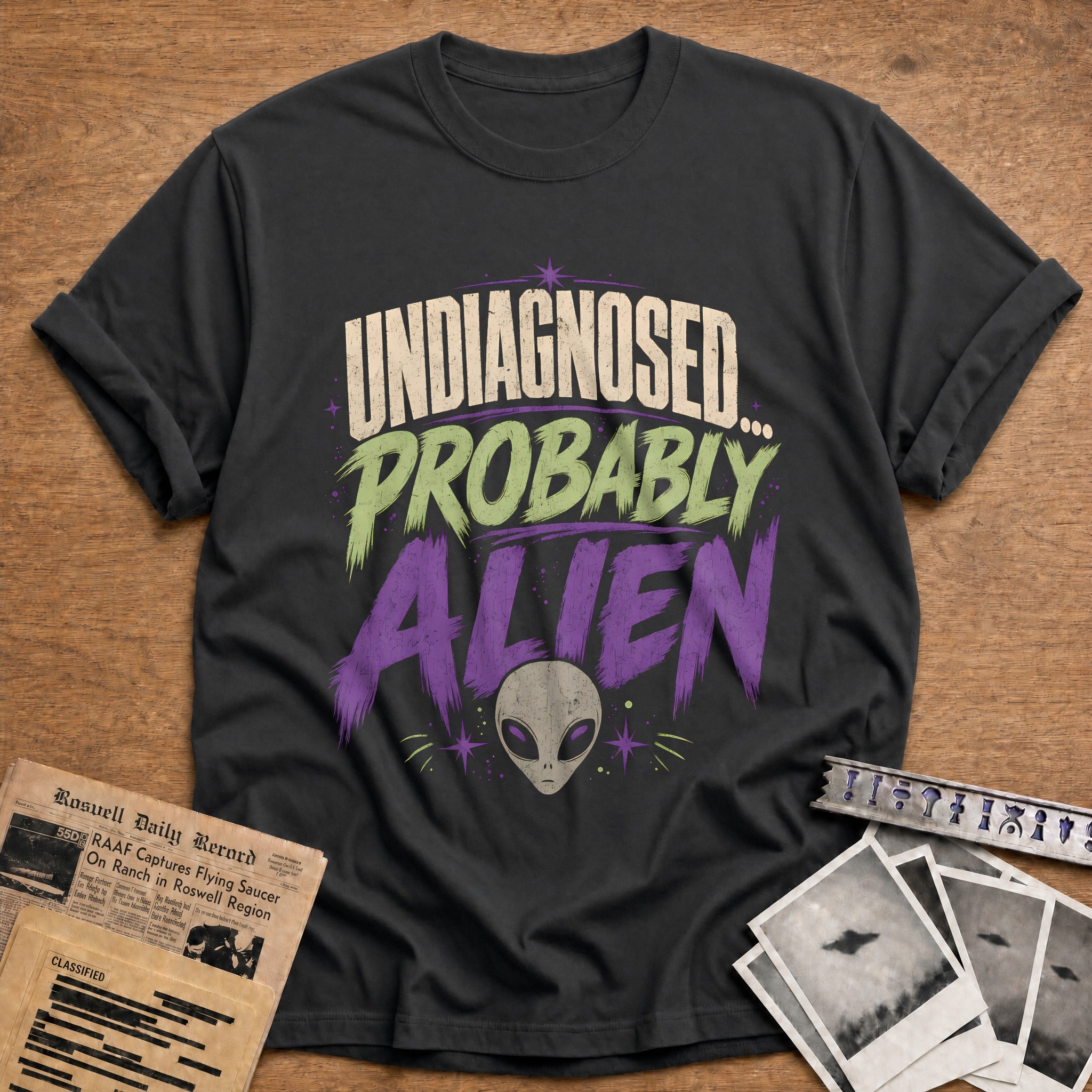 Undiagnosed Probably Alien 41 T-Shirt - Charcoal