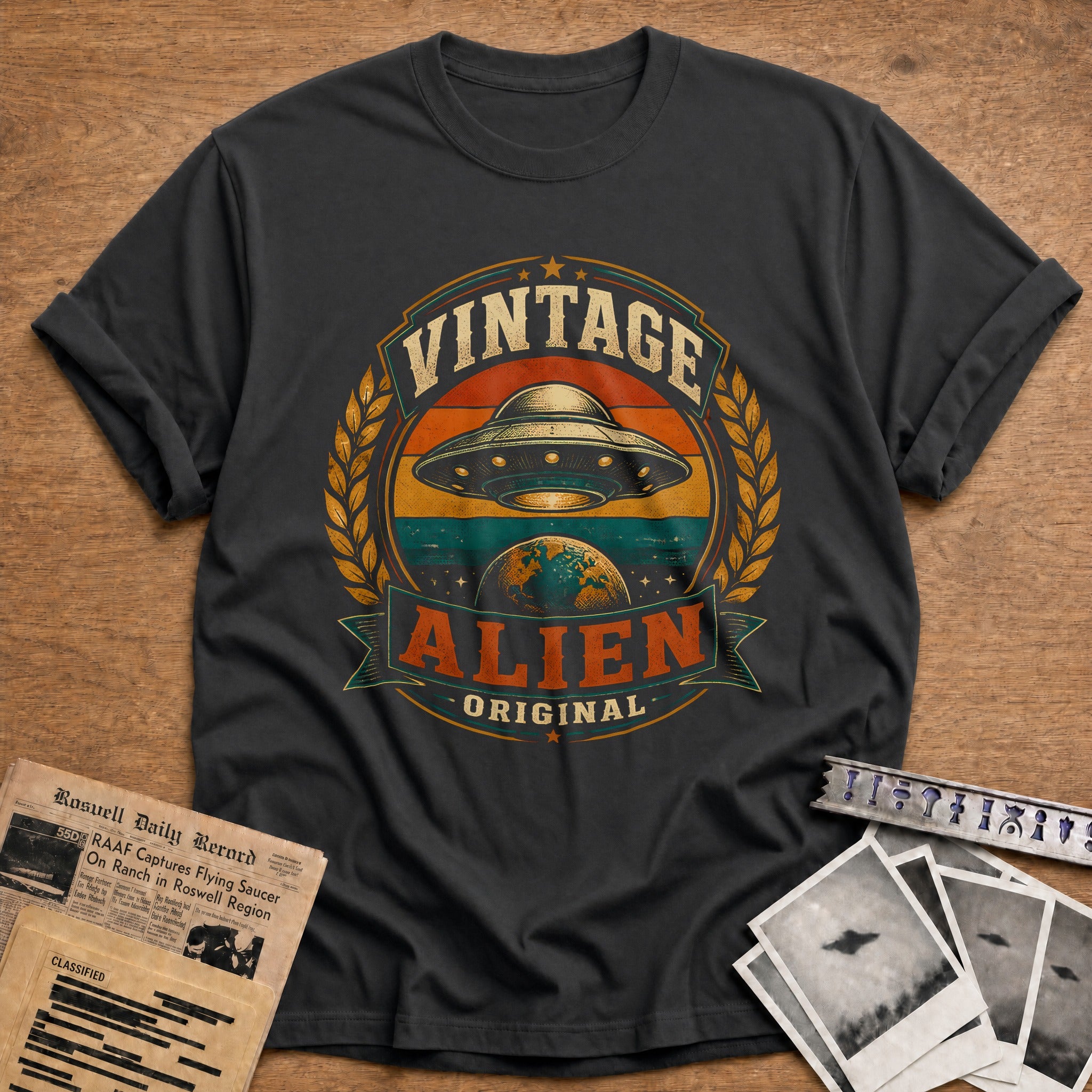 Vintage Alien Original 66 T-Shirt - Charcoal
