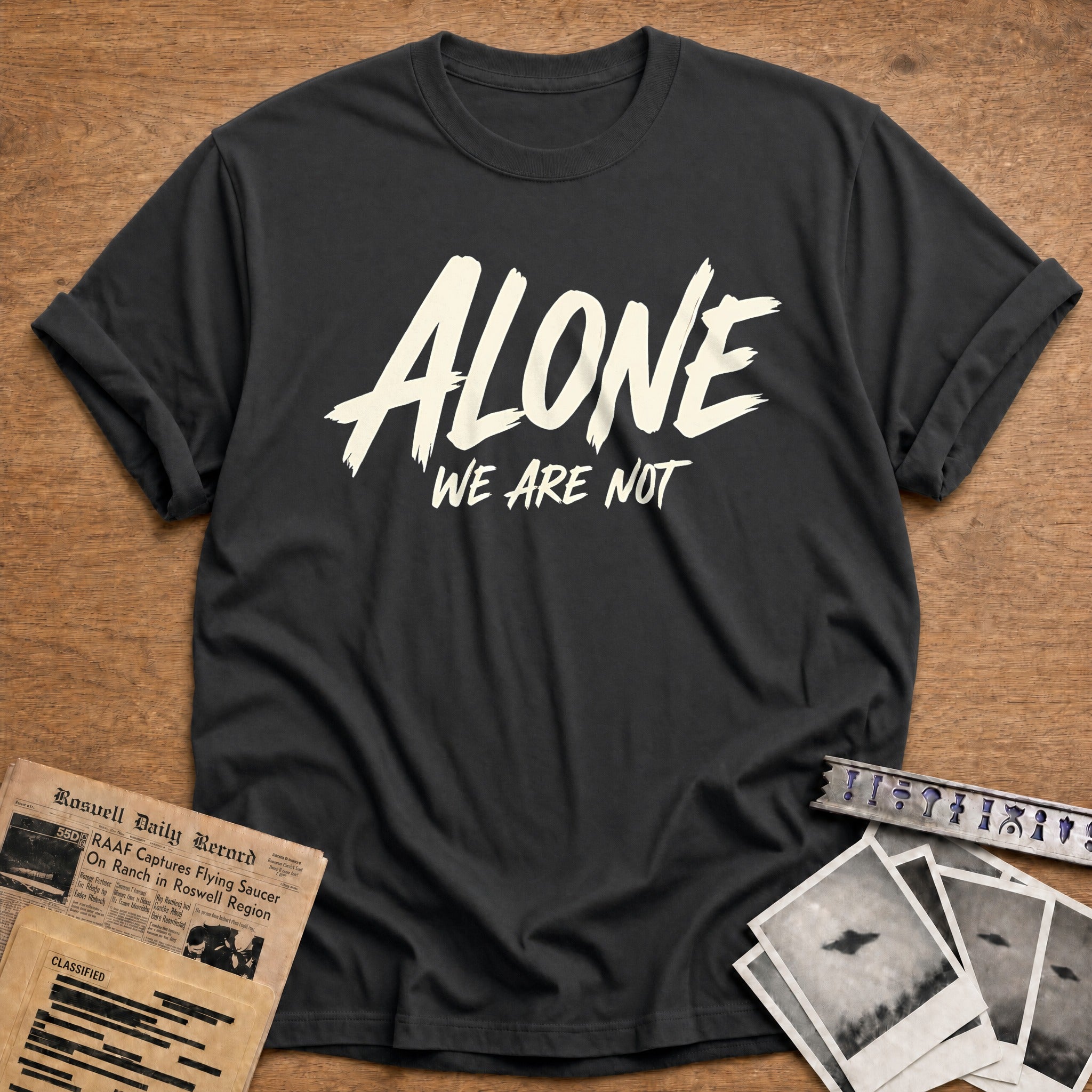 We Are Not Alone 47 T-Shirt - Charcoal