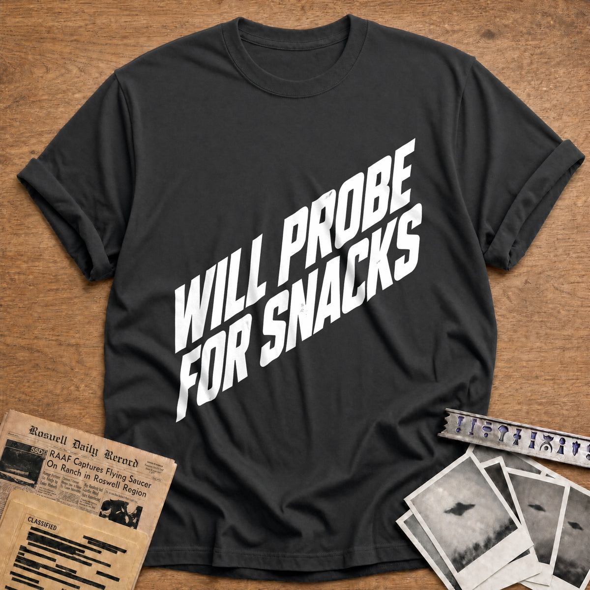 Will Probe For Snacks 49 T-Shirt - Charcoal