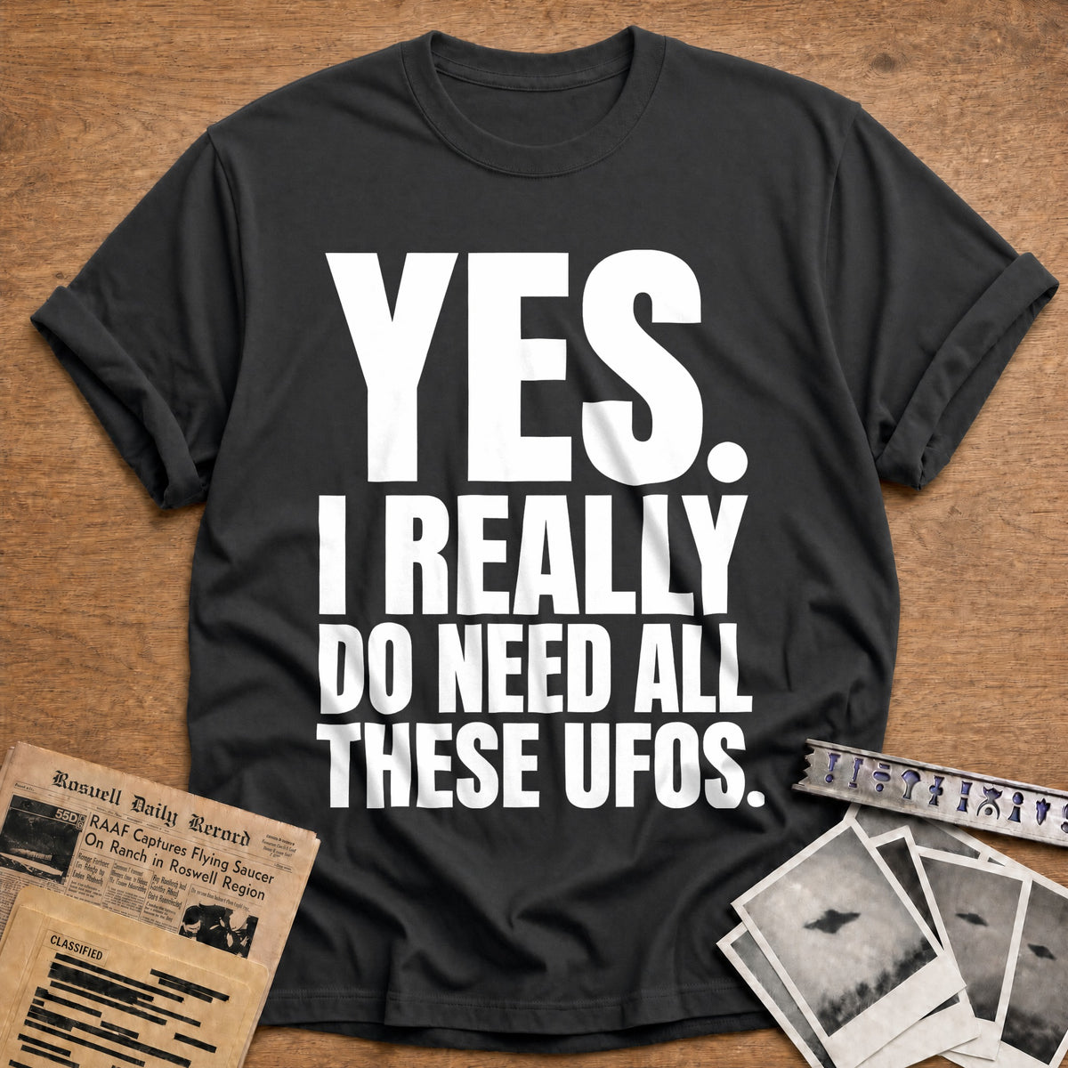 Yes I Really Do Need All These UFOs 72 T-Shirt - Charcoal