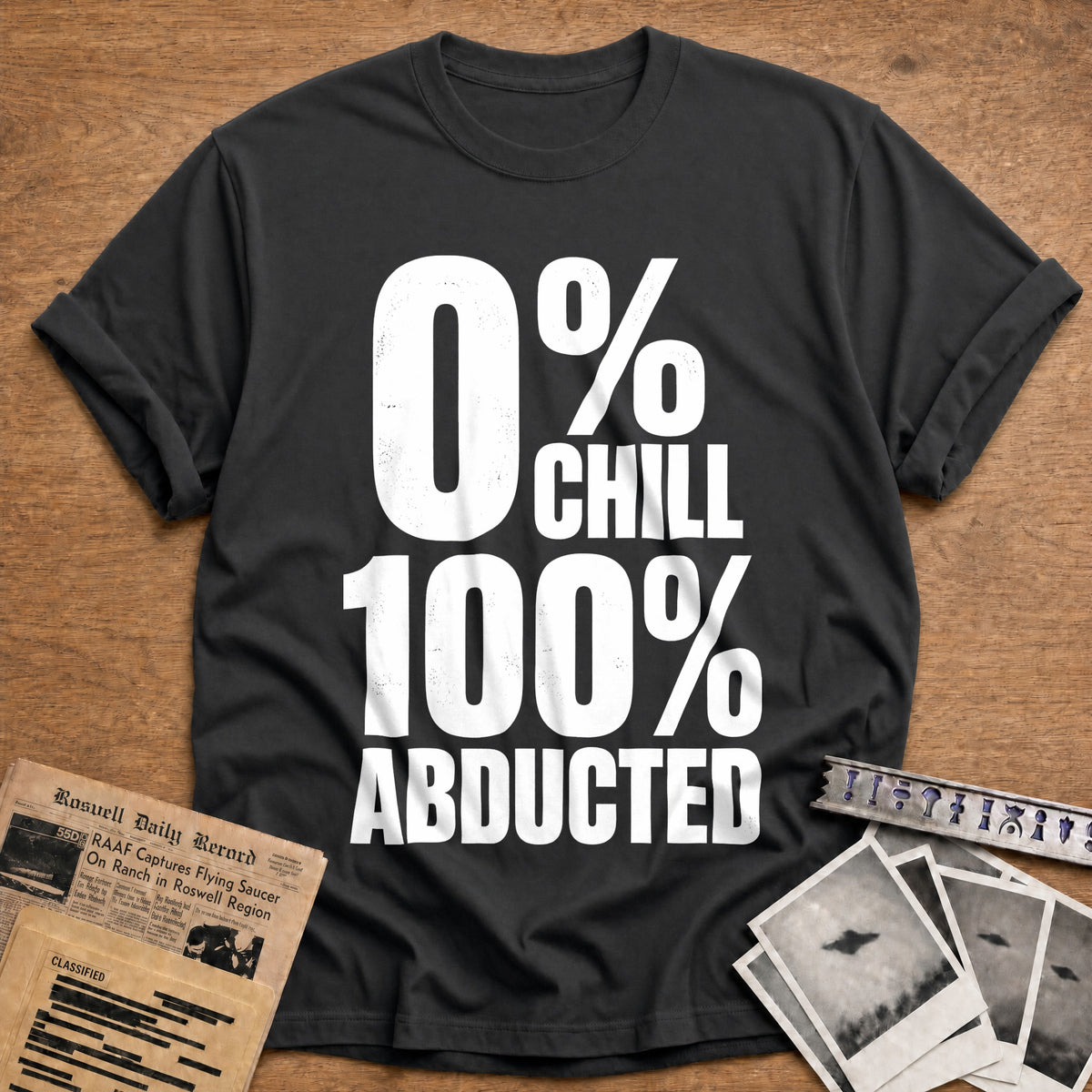 Zero Chill 100 Percent Abducted 63 T-Shirt - Charcoal