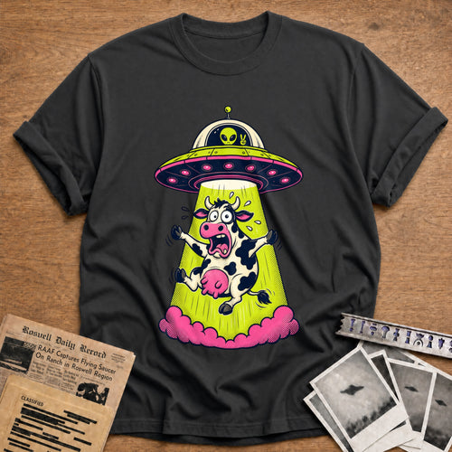 alien abduction cow funny - Charcoal