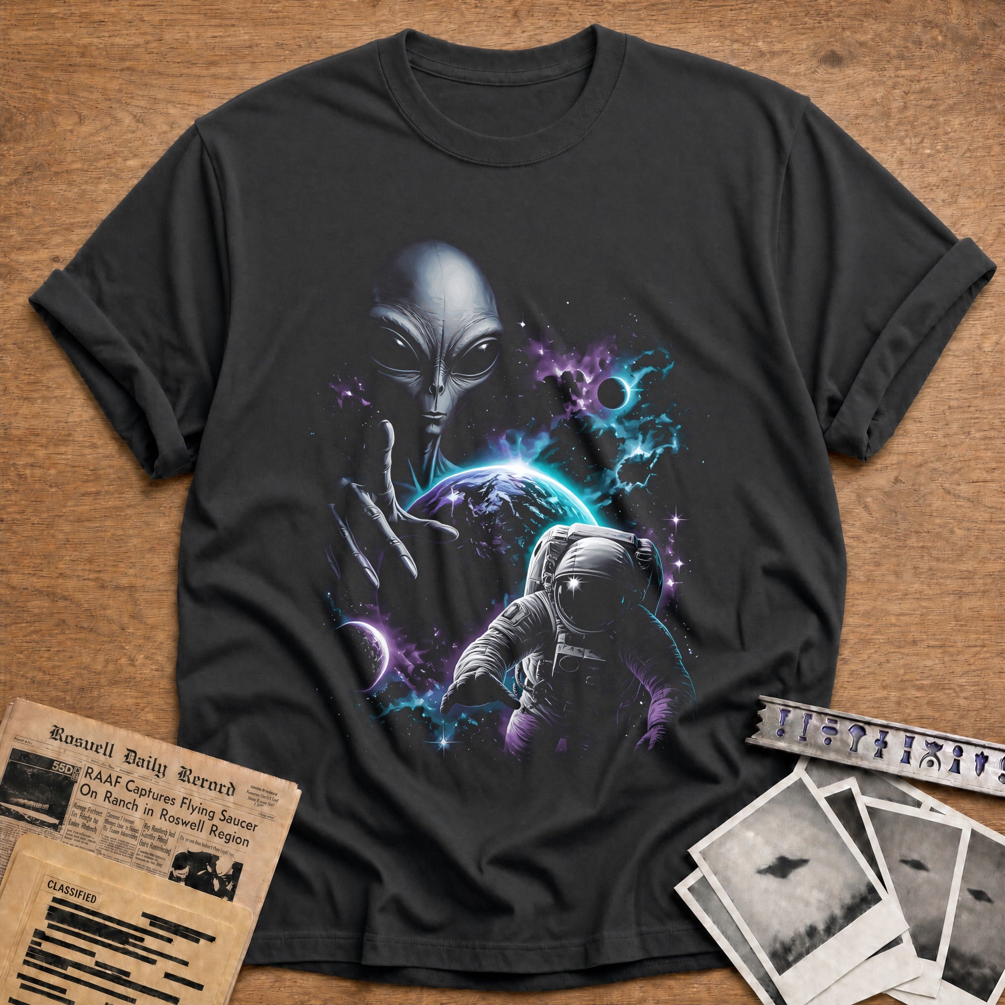 alien astronaut space cosmic - Charcoal