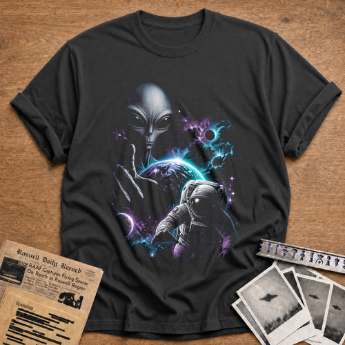 alien astronaut space cosmic - Charcoal
