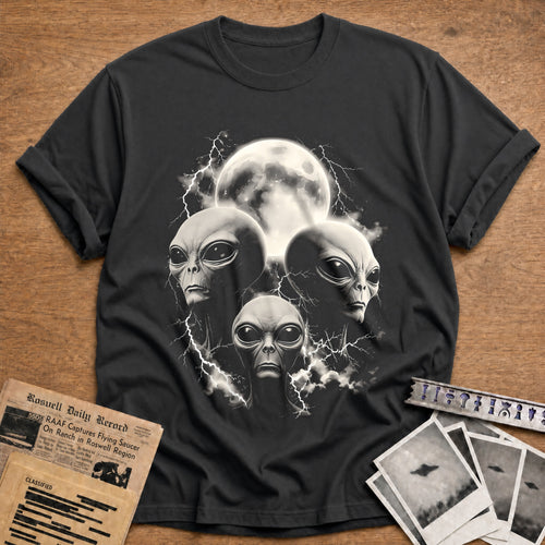 alien moon lightning ufo - Charcoal