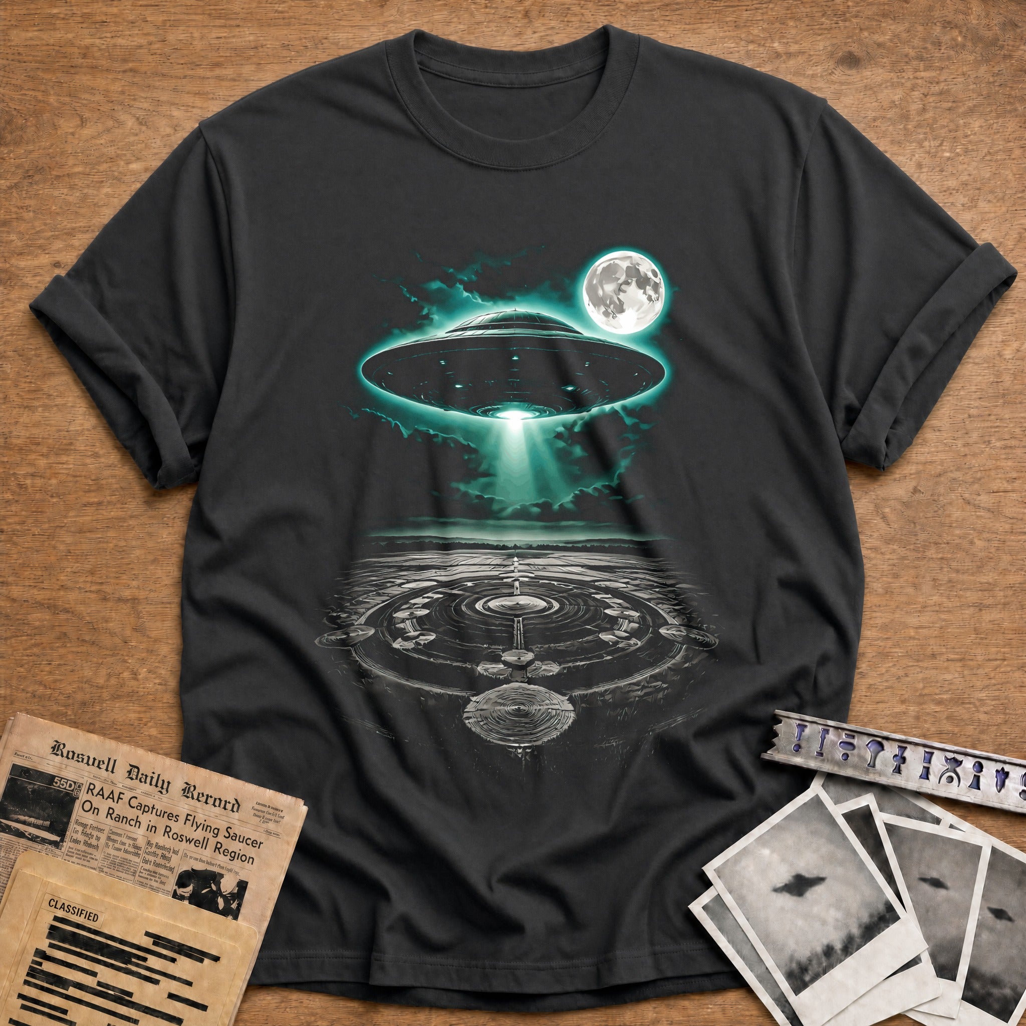 alien ufo abduction conspiracy theorist - Charcoal