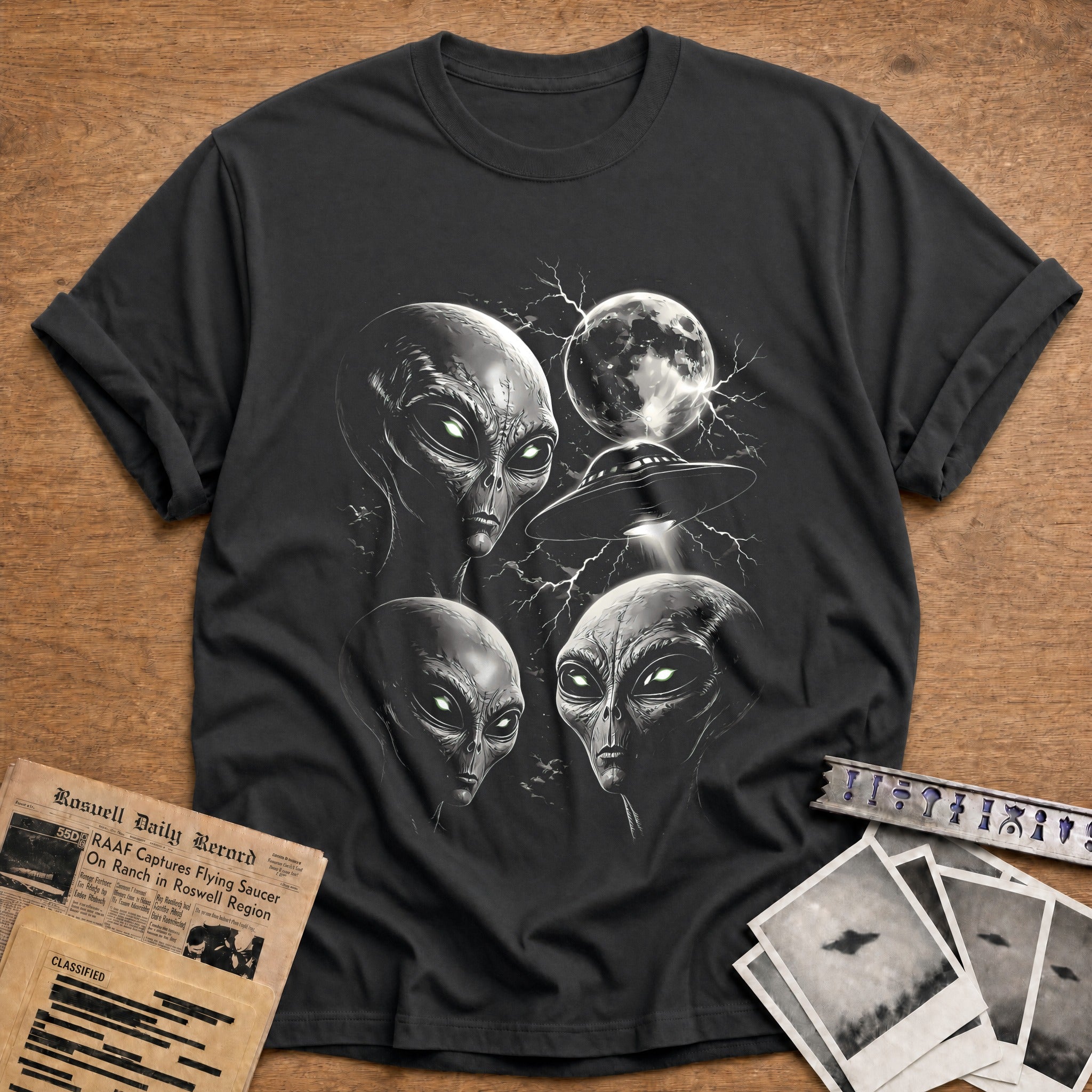 alien ufo moon sci fi - Charcoal
