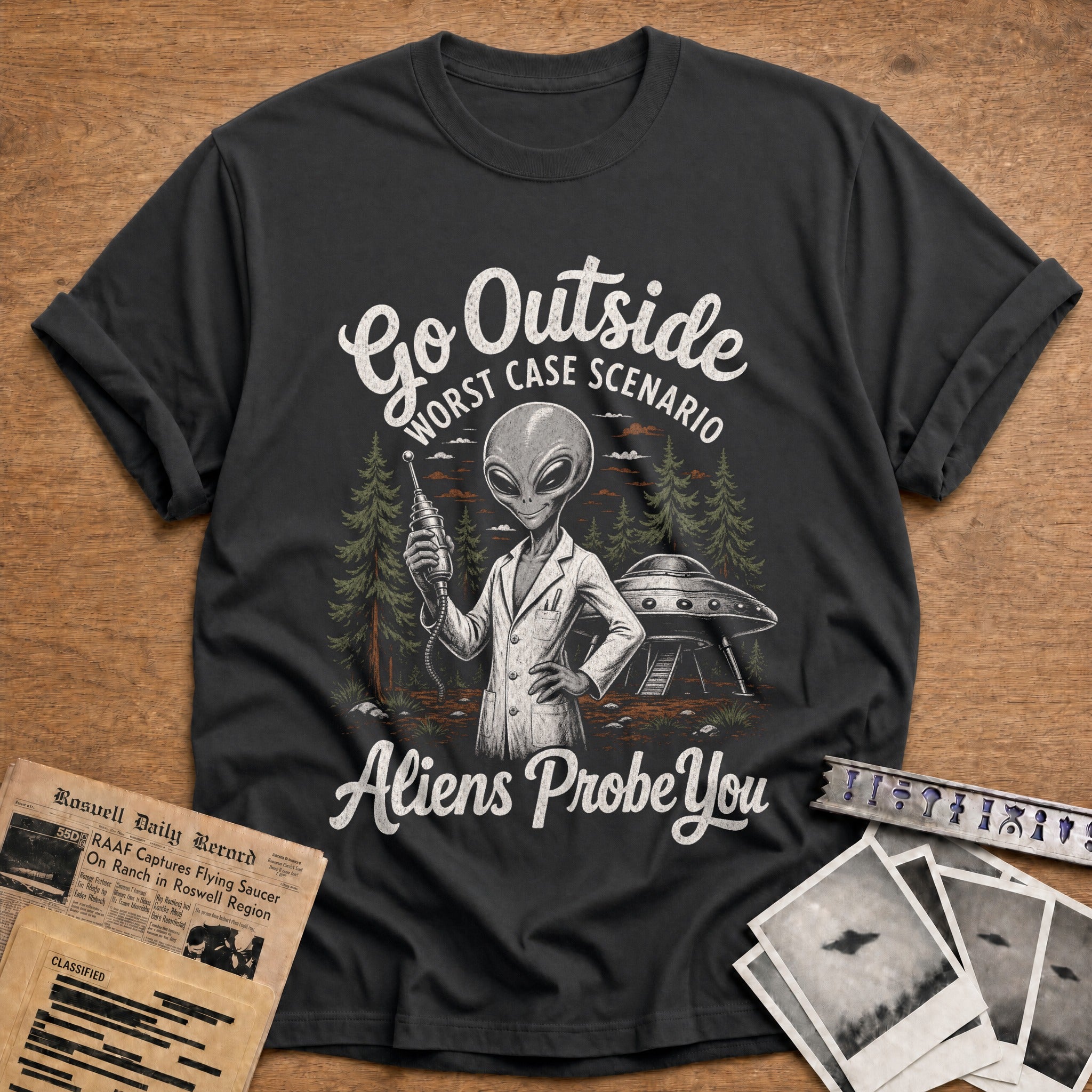 go outside worst case scenario aliens probe you - Charcoal