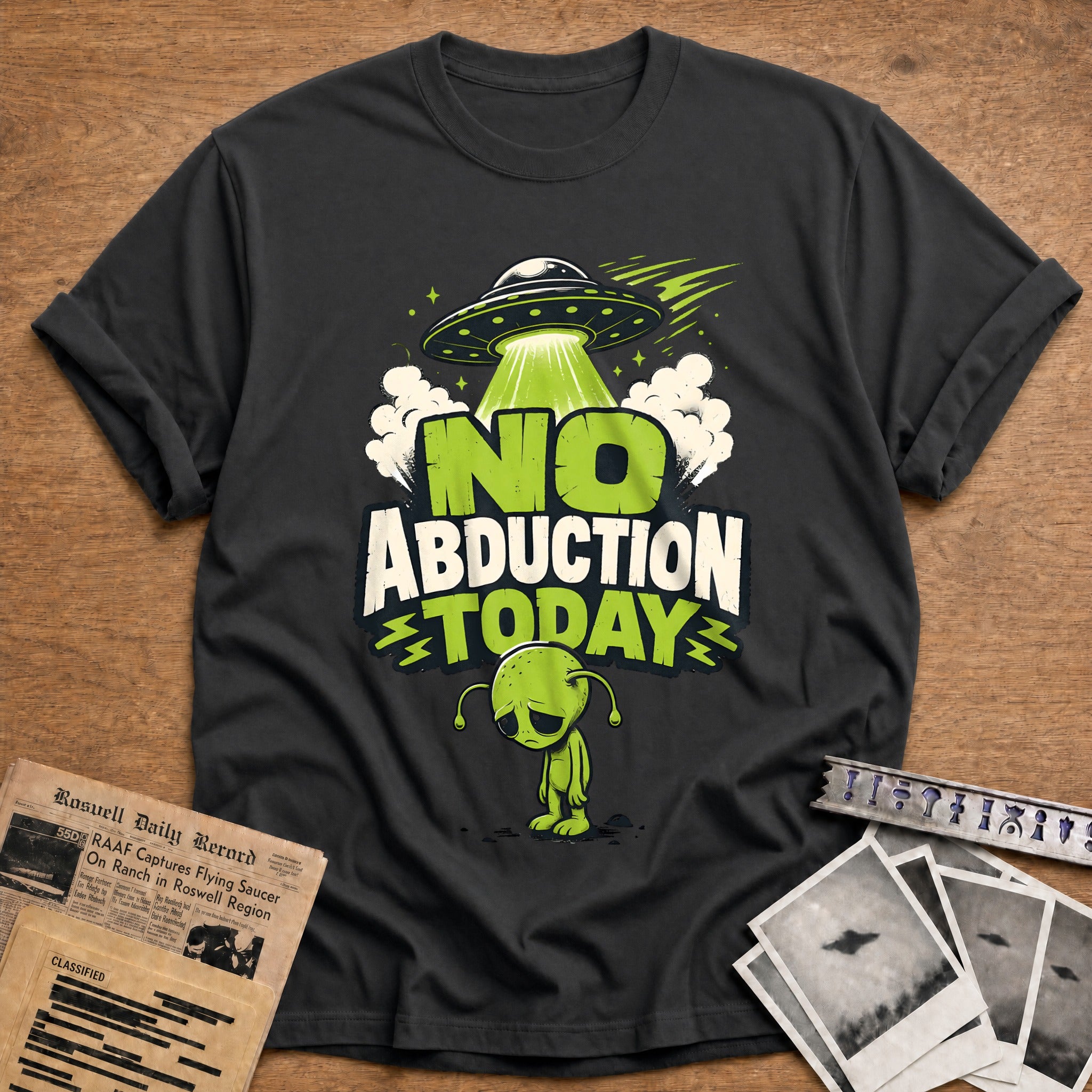 no abduction alien ufo funny - Charcoal