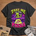 take me to your pizza alien ufo funny - Charcoal