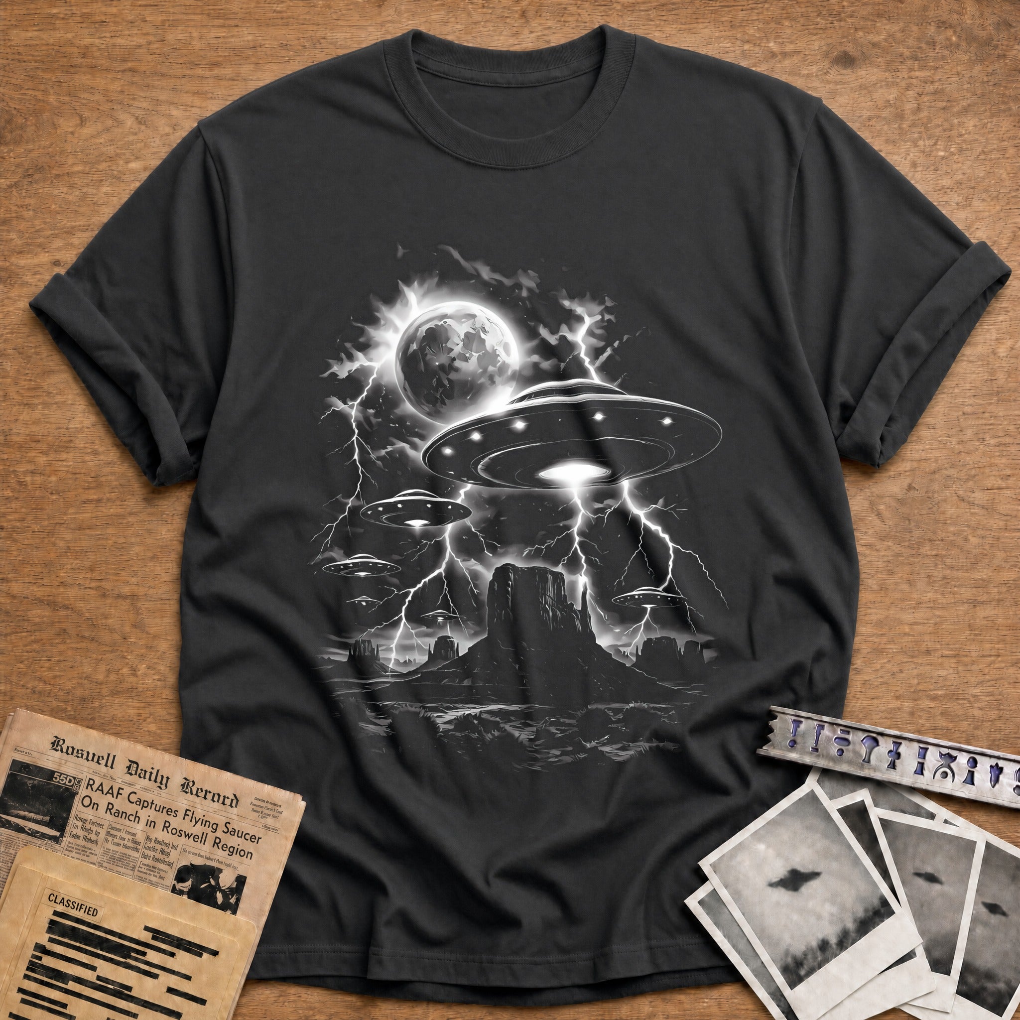 ufo invasion desert sci fi - Charcoal